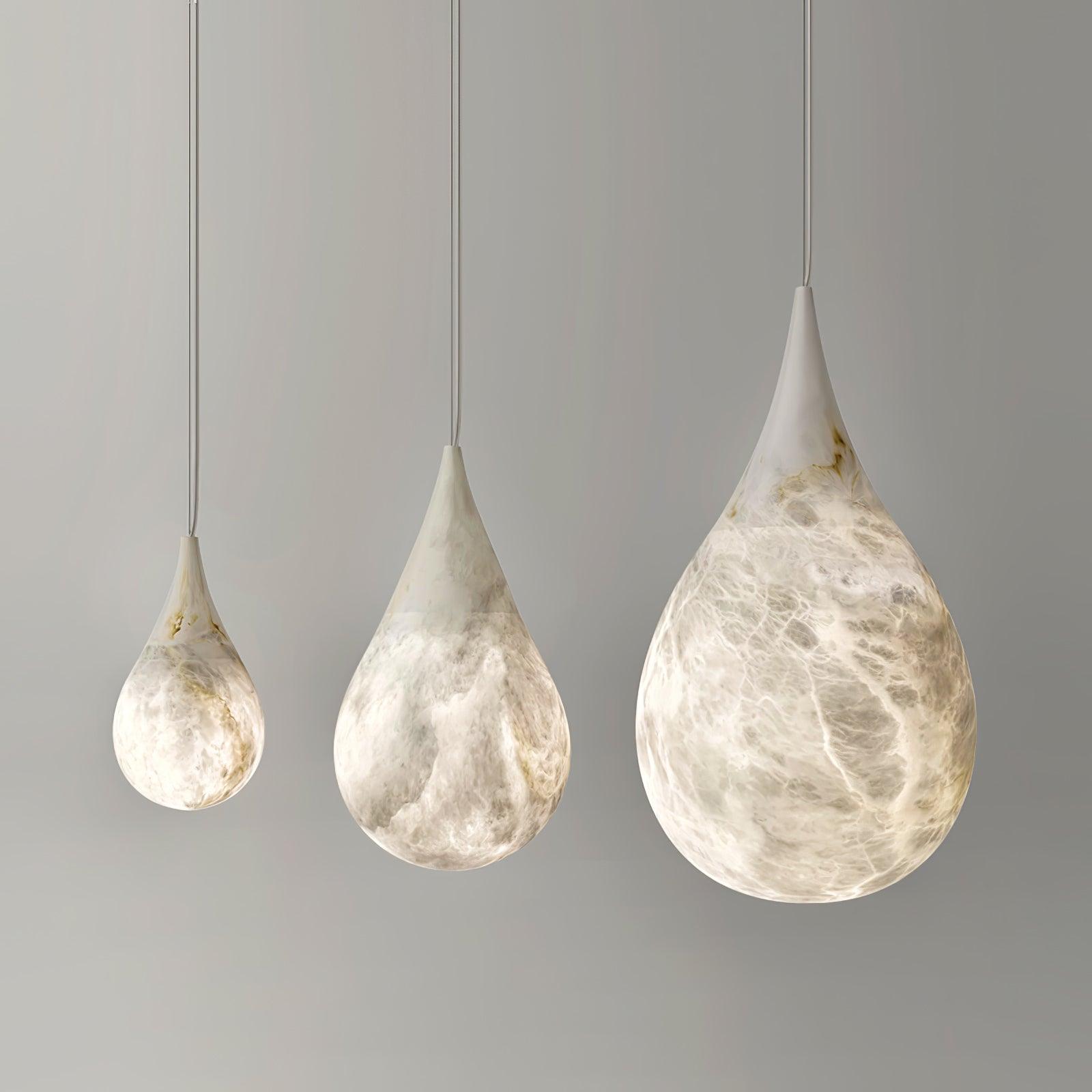 Elegant Marble Raindrop Pendant Light - Modern Handcrafted Glass Ceiling Lamp for Dining Room, Kitchen Island & Bedroom Decor