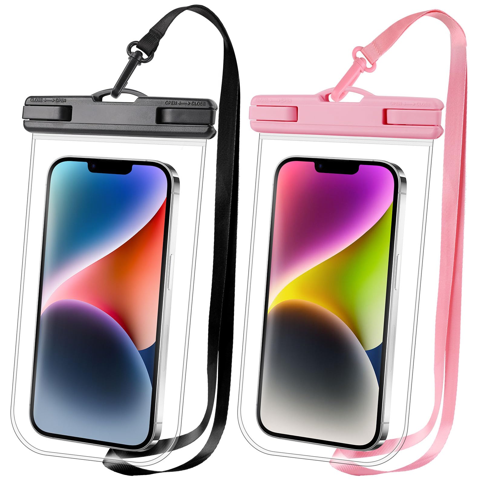 2025 Waterproof Phone Pouch (2 Pack) - IPX8 Certified Dry Bag for iPhone 16/15/14/13/12 Pro Max & Galaxy Phones - Essential Cruise, Beach, Kayak & Travel Accessories for Swimming, Snorkeling & Outdoor Adventures