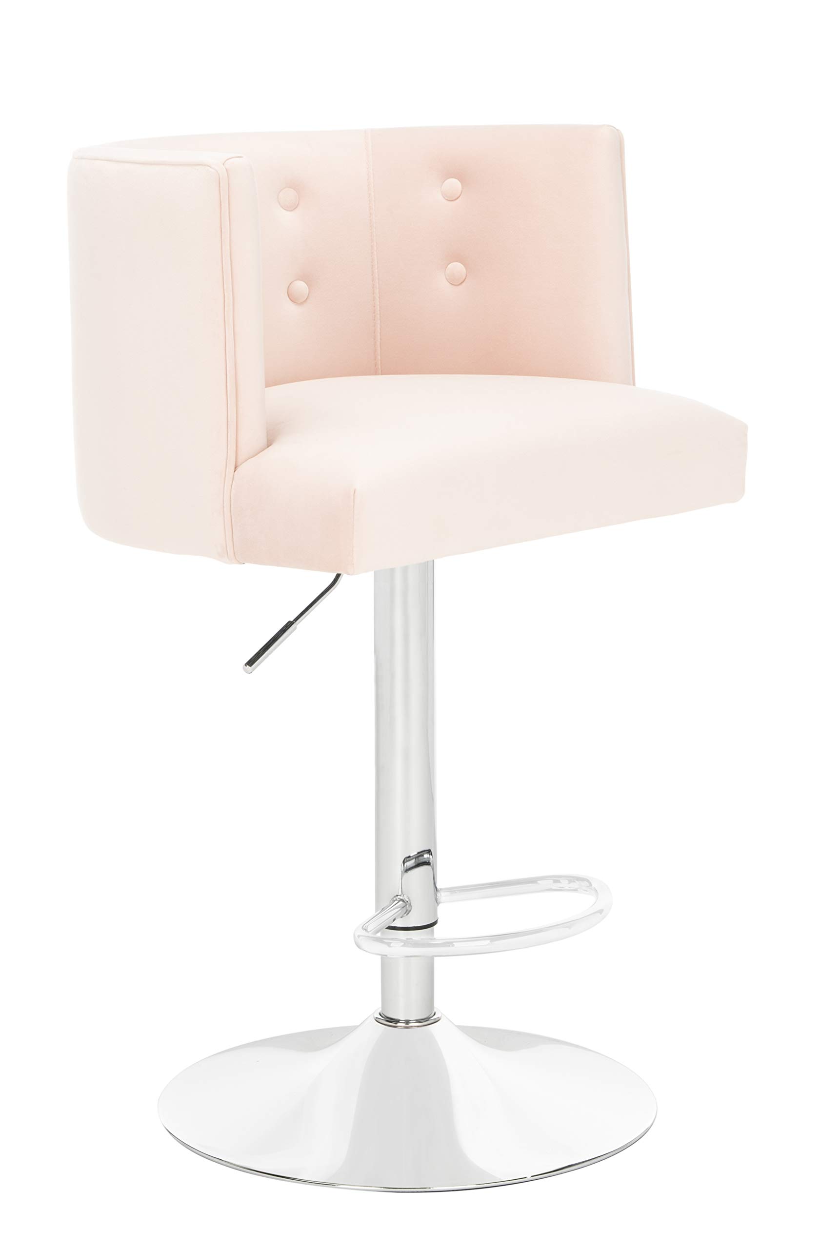 Safavieh Couture Zayna Glam Light Pink Velvet Adjustable Bar Stool (26.8