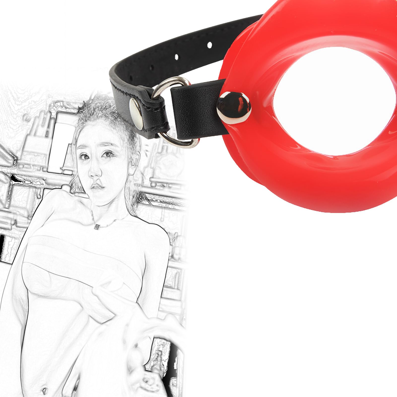 YUFENG2 Adjustable Gag with Mouth Opening - Oral Restraint Device for BDSM & Deep Throat Training - Silicone Gag Ball, Mouth Spreader & Retainer for Adults - Perfect for Couples Play & Sensory Exploration