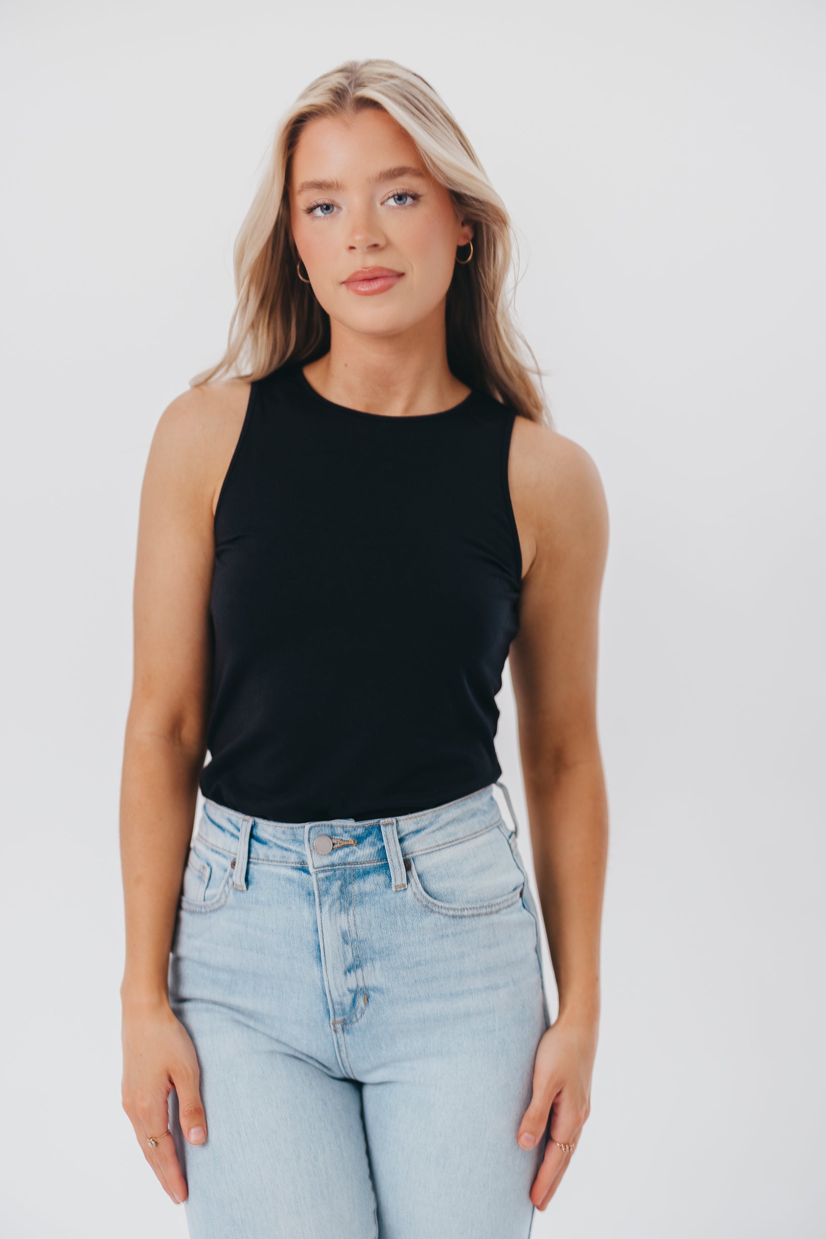 Eliana Black Tank Top for Women - Soft & Breathable Cotton Casual Shirt - Perfect for Summer, Yoga, and Everyday Wear
