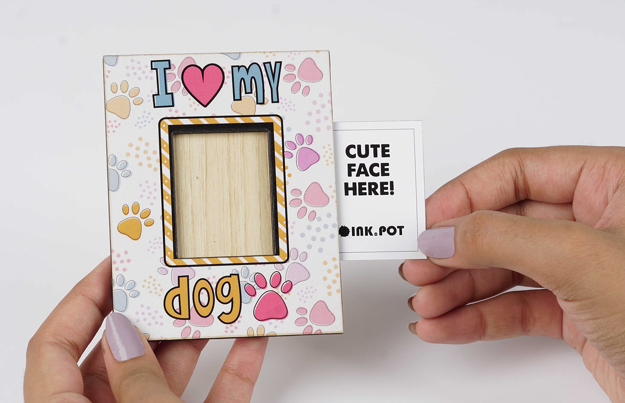 I Love My Dog Magnetic Photo Frame - Refrigerator Magnet for Pet Lovers - Mini Picture Frame (10x8cm) - Perfect Gift for Dog Owners & Home Decor