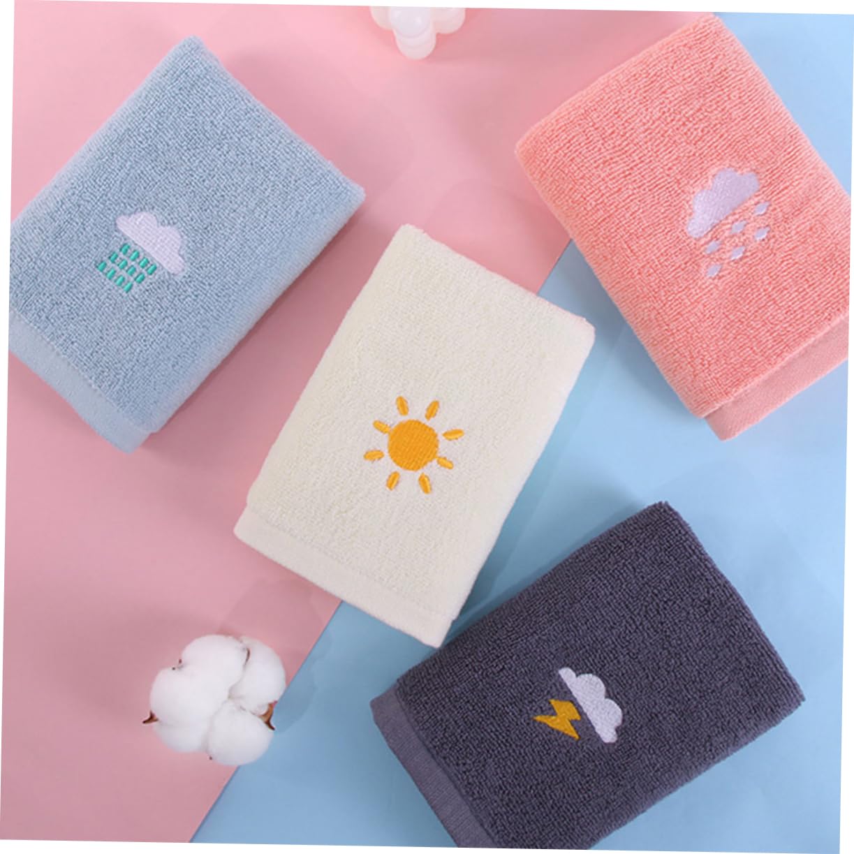 HAPINARY 4-in-1 Baby Bath Set - Soft Cotton Towels, Hand Towel, Bath Towel & Burp Cloth for Newborns & Infants | Gentle Skin Care, Baby Shower Gift, Nursery Essentials