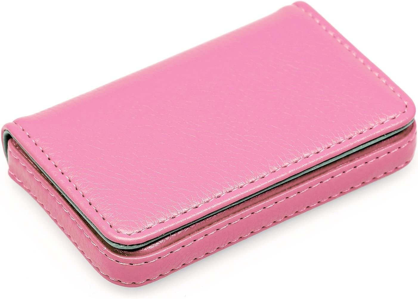 2 Pack Premium PU Leather Business Card Holder Case with Magnetic Closure - Elegant Pink | Perfect for Networking, Office, and Professional Events