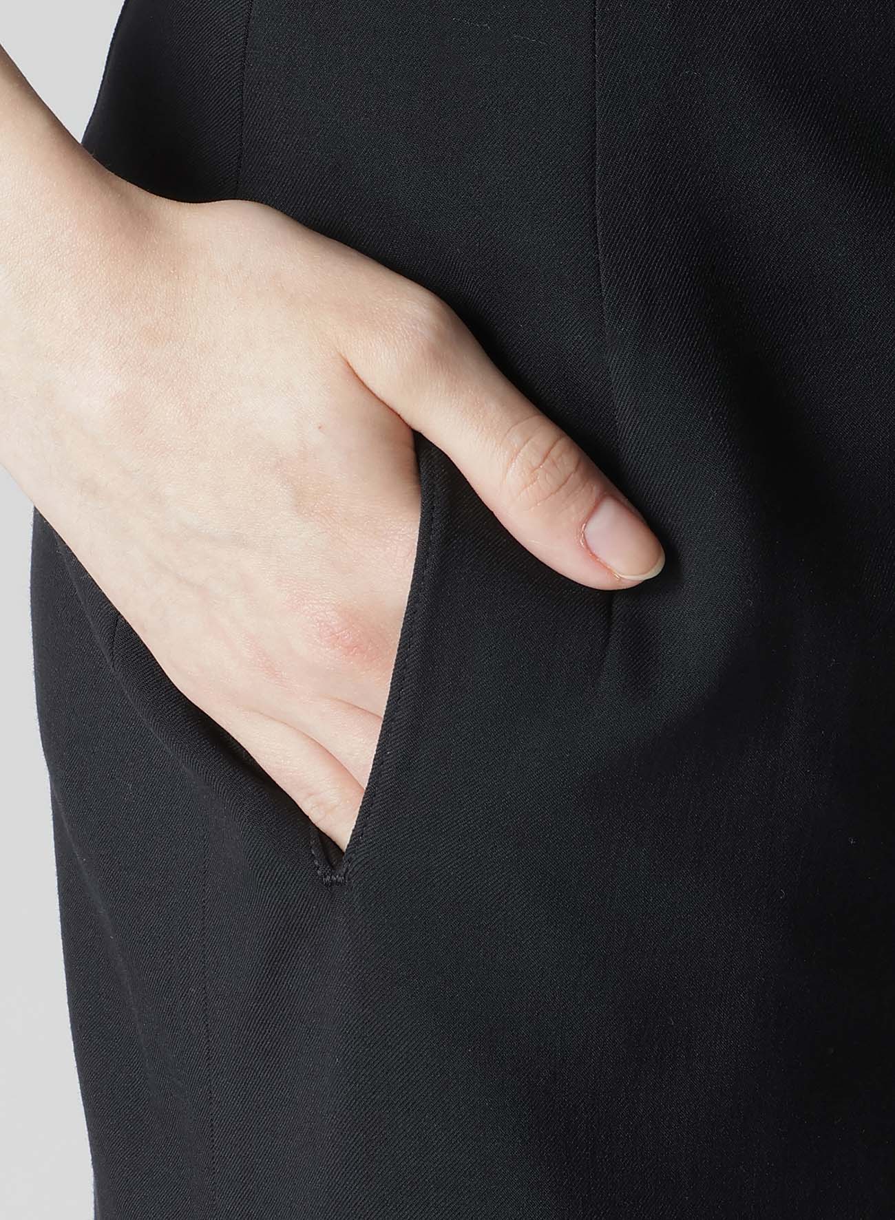Damaged Gabardine Slim Skirt with Tuck Detail - Women's Fashion Staple for Office, Party & Casual Outfits