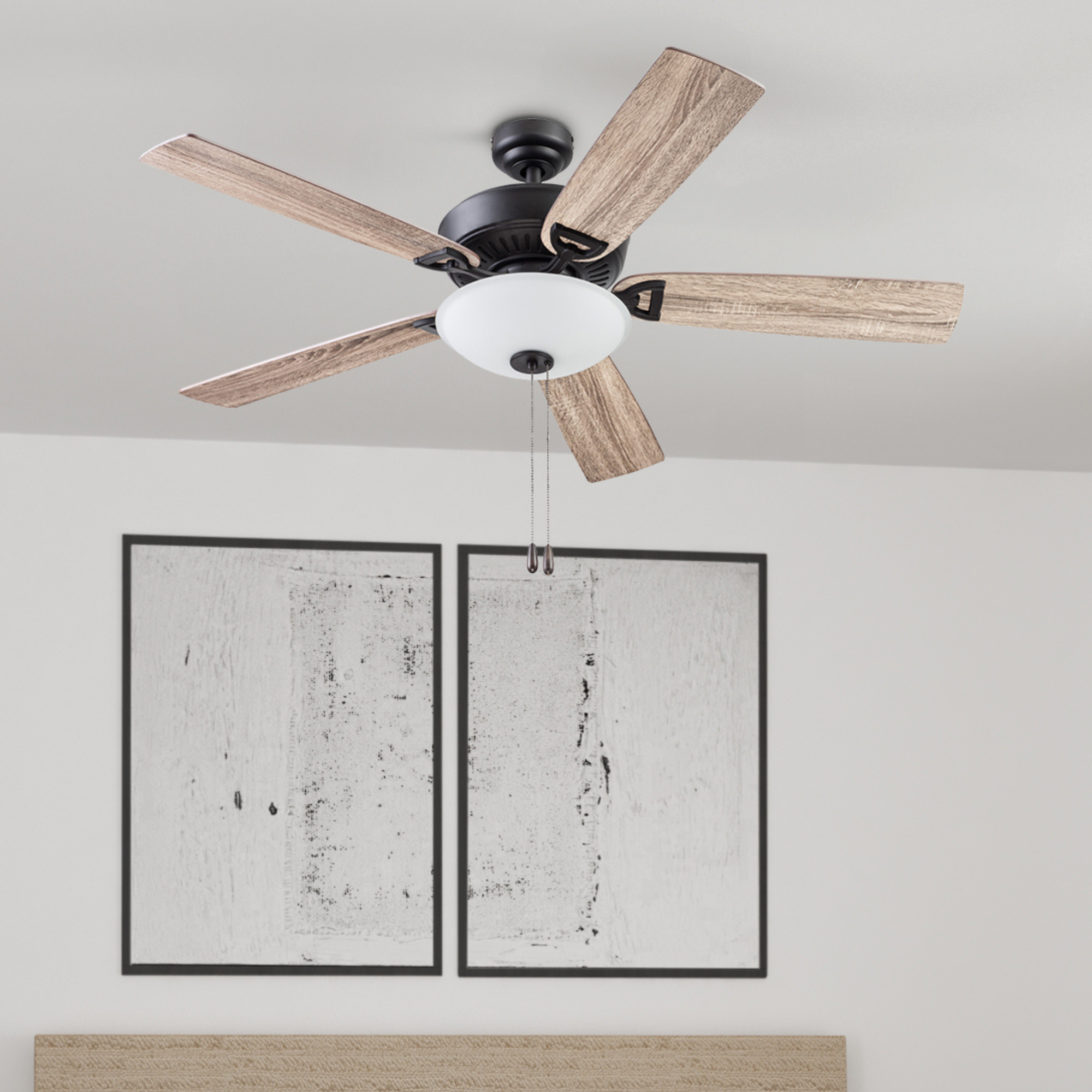52 Inch Montlake Ceiling Fan with Pull Chain in Espresso Bronze Finish - Perfect for Living Room, Bedroom, and Outdoor Spaces