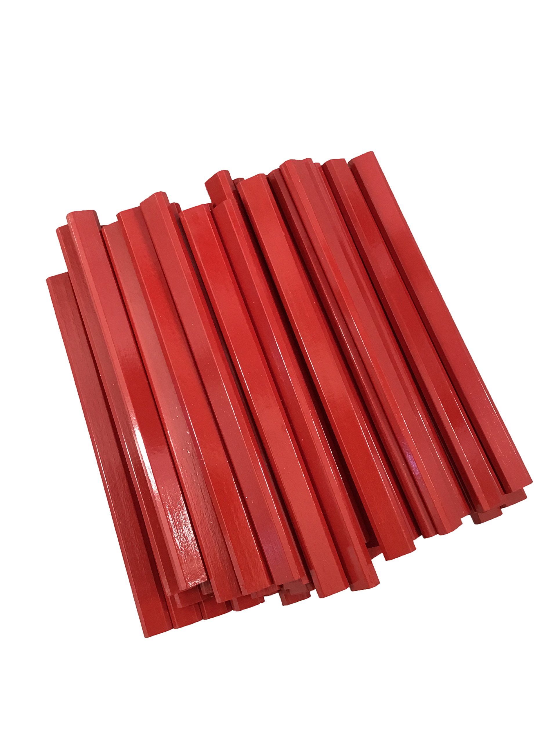72-Count Bulk Box of Flat Wooden Red Lead Carpenter Pencils - Made in USA - Perfect for Construction, Woodworking & DIY Projects