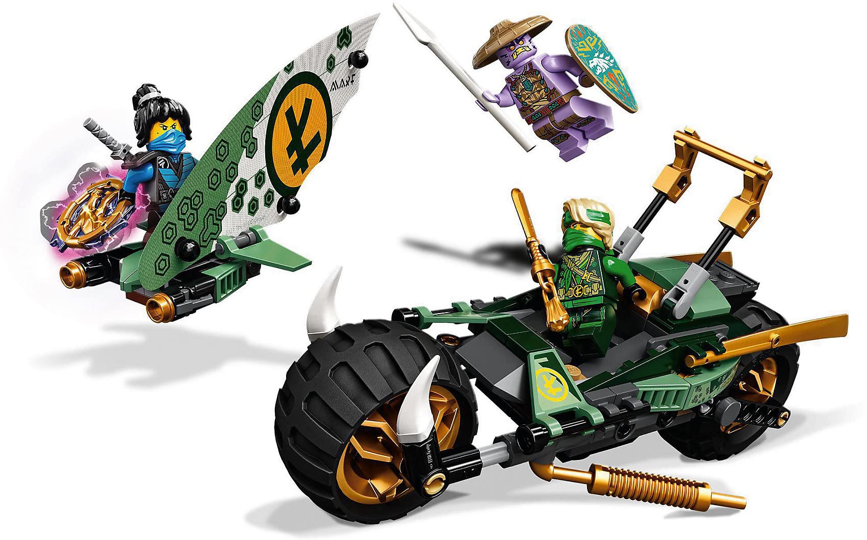 LEGO 71745 Ninjago Lloyd's Jungle Bike Building Toy, 2-in-1 Vehicle with Lloyd & Nya Minifigures - Creative Construction Set for Kids & Collectors | Birthday Gift, Playroom Decoration, Ninja-Themed Adventures