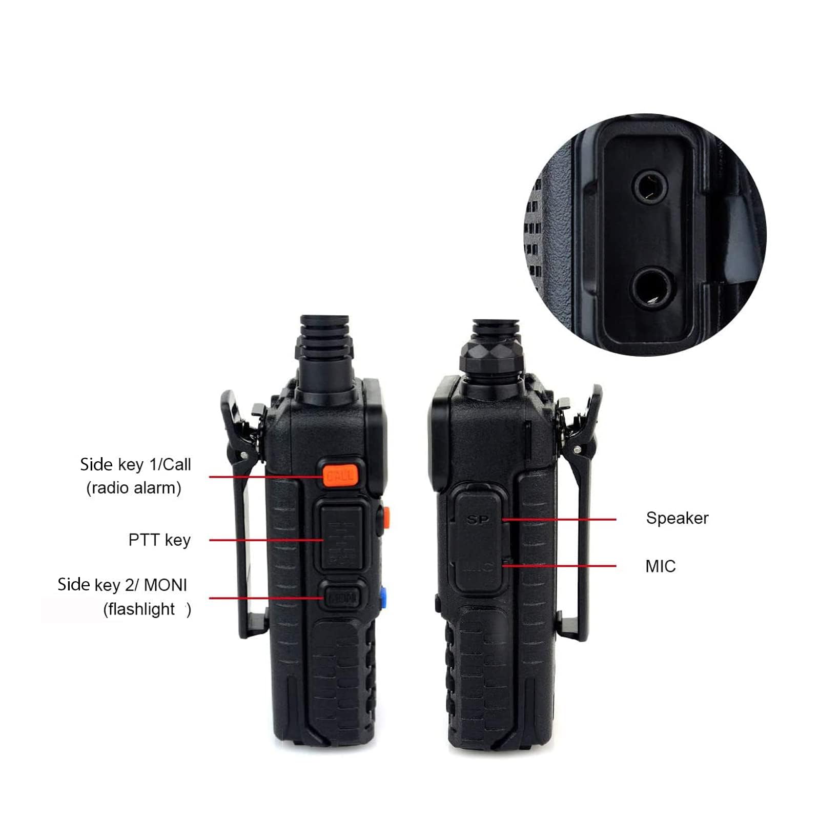 Retevis RT-5R Dual Band Two Way Radio Walkie Talkies for Adults - 4 Pack with Speaker Mic, 1400mAh Rechargeable Battery, Flashlight & SOS Alarm - Ideal for Outdoor Adventures, Hiking, Camping and Emergency Communication