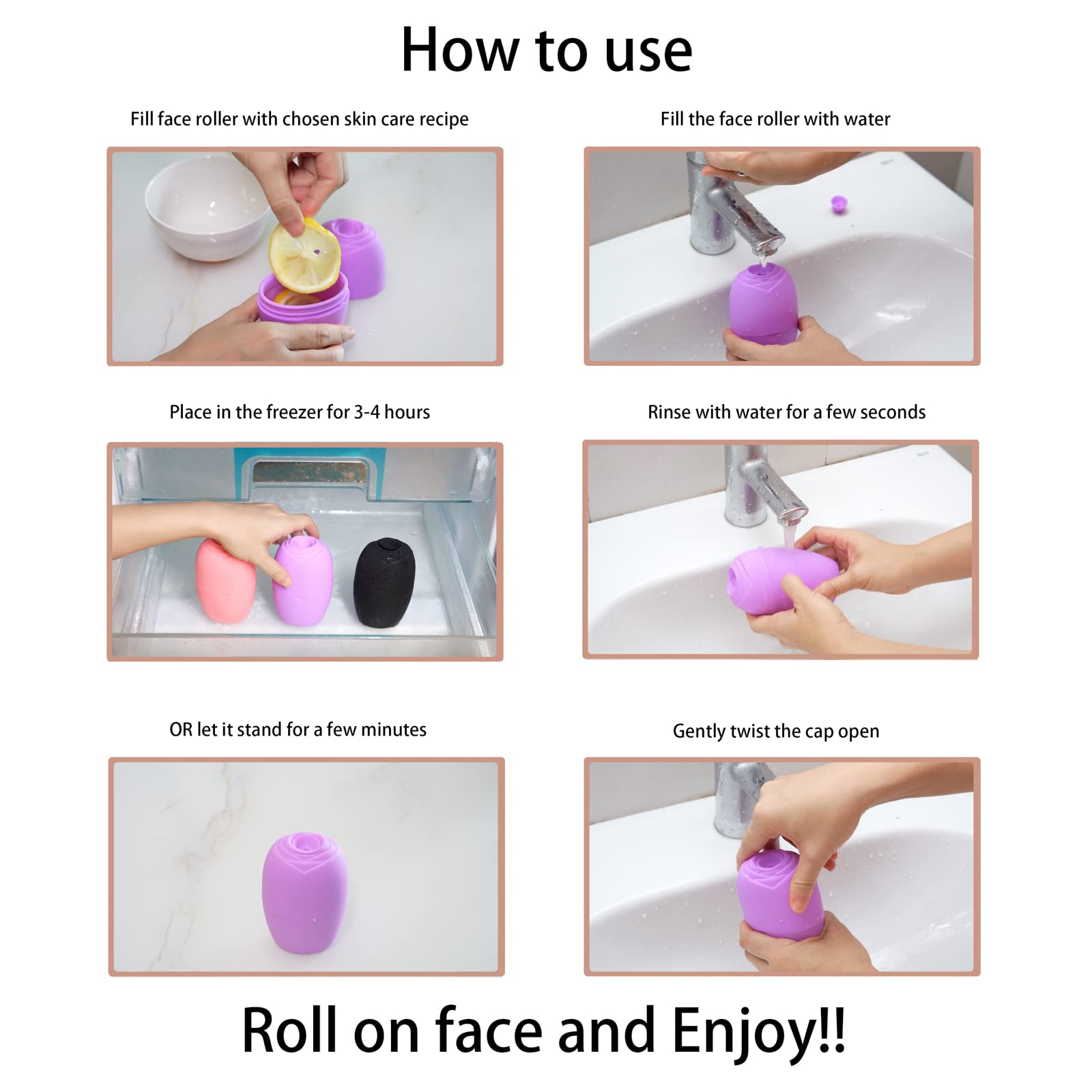 Qewro Silicone Ice Roller for Face & Neck – Reusable Cold Therapy Facial Roller to Reduce Puffiness, Fine Lines & Wrinkles | Dark Circles & Pore Minimizer | Skin Tightening & Soothing (Black) – Perfect for Morning Routine, Post-Workout Recovery & Spa-Like Skincare at Home