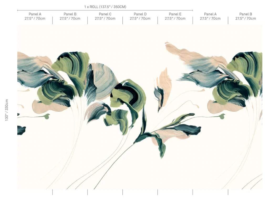Day Break Verde Wallpaper - Modern Botanical Peel & Stick Wallpaper - Pre Order - Perfect for Bedroom, Living Room, and Home Office Decor