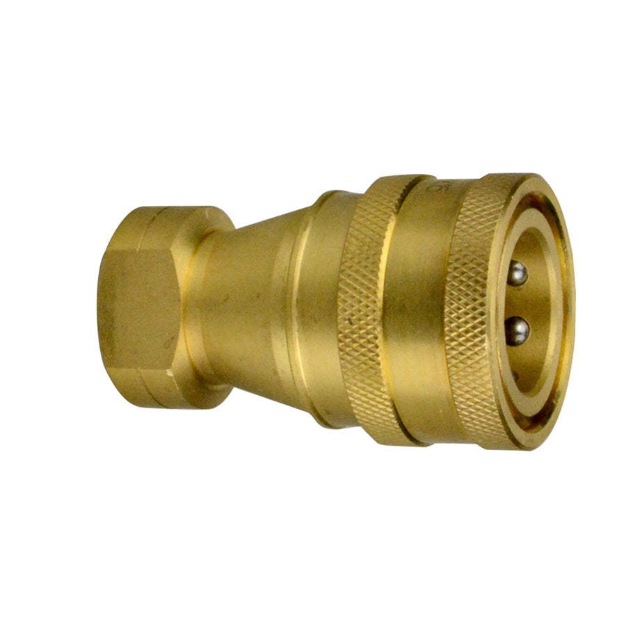 High Pressure C101B Brass Hydraulic Quick Connect Coupler with Auto Snap Lock & Poppet Valve - 2000 PSI Rating for Heavy Duty Hydraulic Systems, Agricultural Equipment & Industrial Machinery