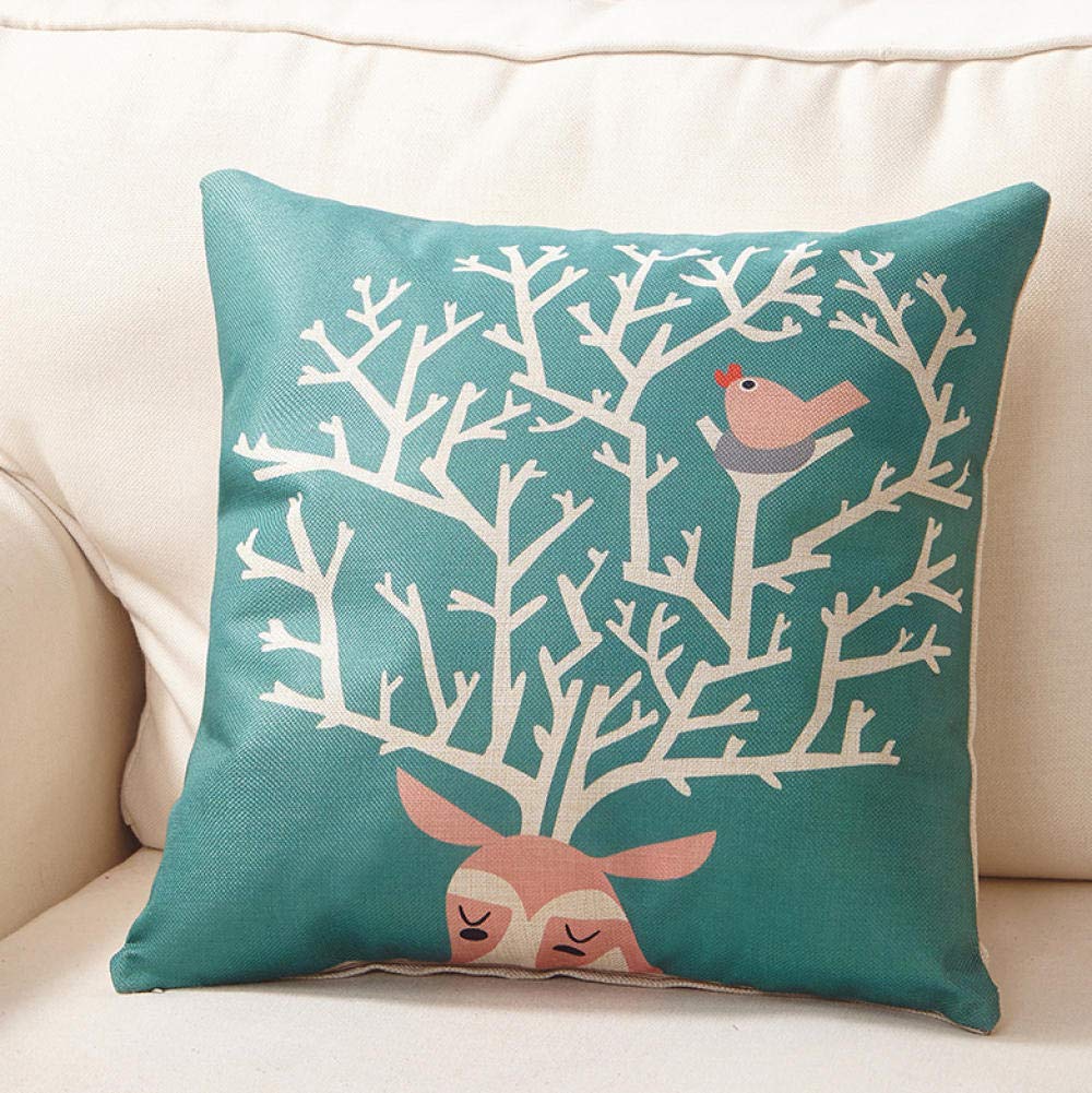 QWE Cartoon Sofa Pillow - Lumbar Support Cushion for Office, Car, Bed & Waist Relief - 45x45cm Soft Hug Pillow for Work Break, Home & Travel Comfort