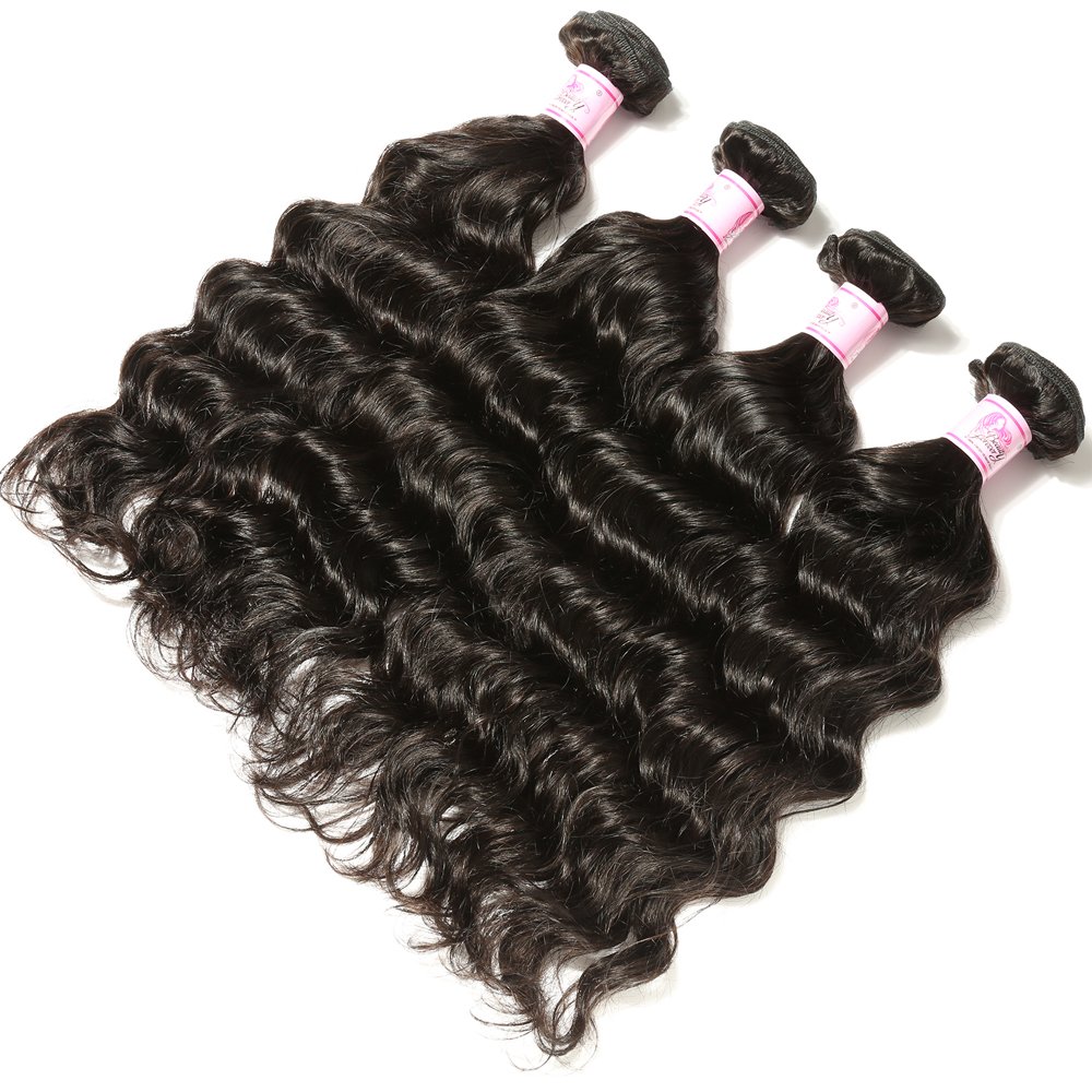 Beauty Forever 8A Brazilian Virgin Hair Extensions - 100% Unprocessed Human Hair Weave Bundles (3 Pcs) in Natural Wave & Wet Wavy Style - 22 24 26 Inch Natural Color | Perfect for Daily Wear, Parties & Special Occasions