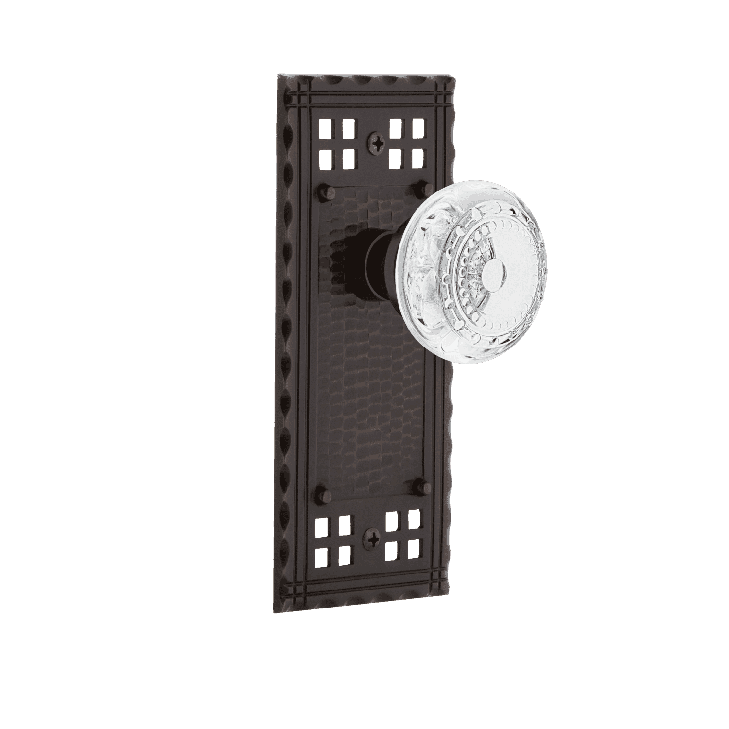 Craftsman Long Cabinet Plate with Crystal Meadows Knob - Timeless Bronze Finish for Kitchen, Bathroom & Furniture Hardware Upgrade