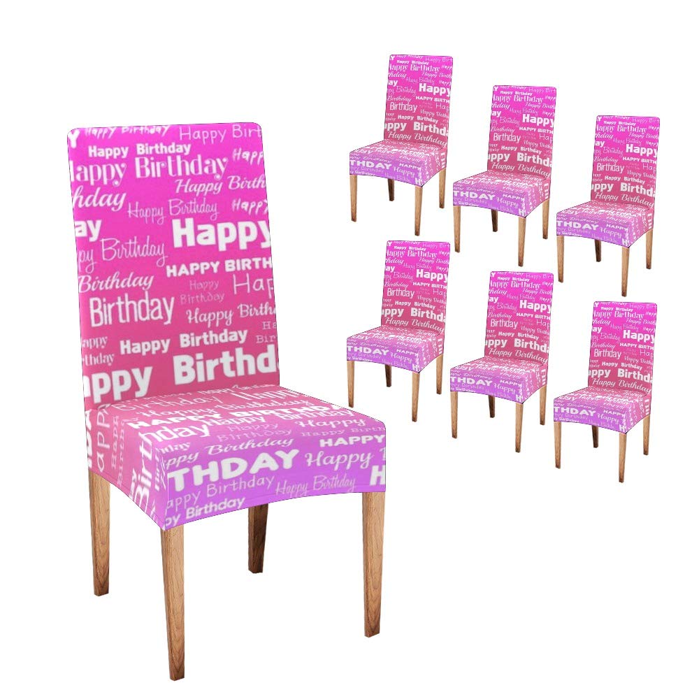 Premium CUXWEOT Dining Chair Covers - Soft, Comfortable & Custom Birthday Party Slipcovers (Set of 6) - Perfect for Home Decor, Celebrations & Protecting Seats