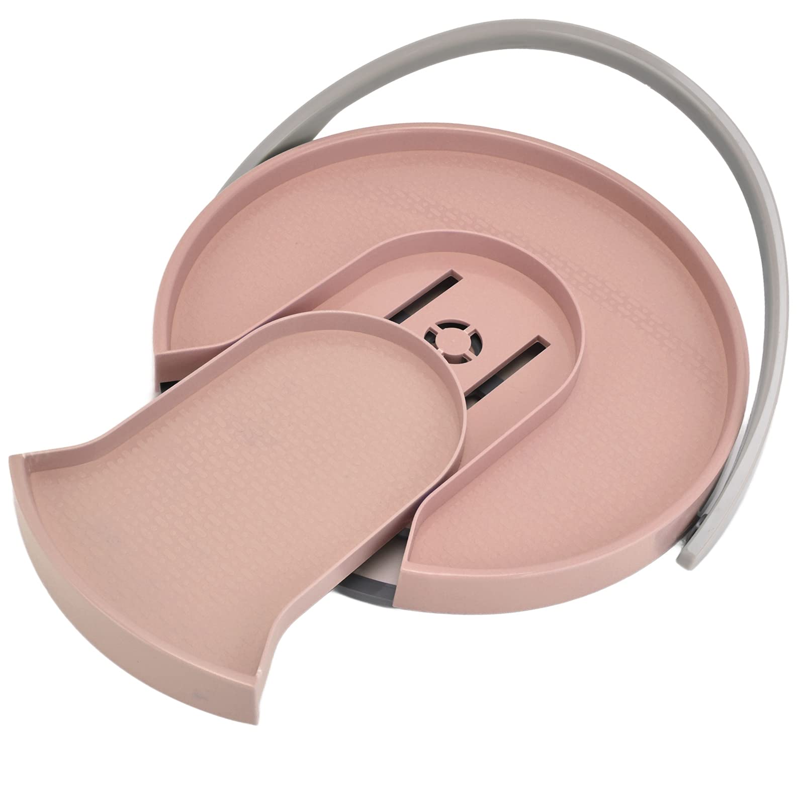 Non-Slip Rotating Spice Organizer - 360° Turntable Lazy Susan for Kitchen Cabinets, Pantry & Countertop Storage (Pink) | Perfect for Spices, Condiments & Small Kitchen Essentials