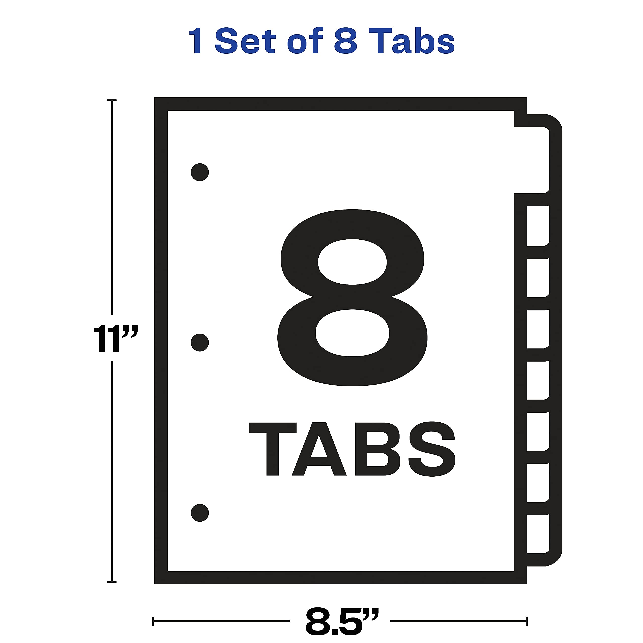 Avery 11450 Index Maker Print & Apply Clear Label Plastic Dividers, 8-Tab, Letter Size - Perfect for Office Filing, School Projects & Document Organization