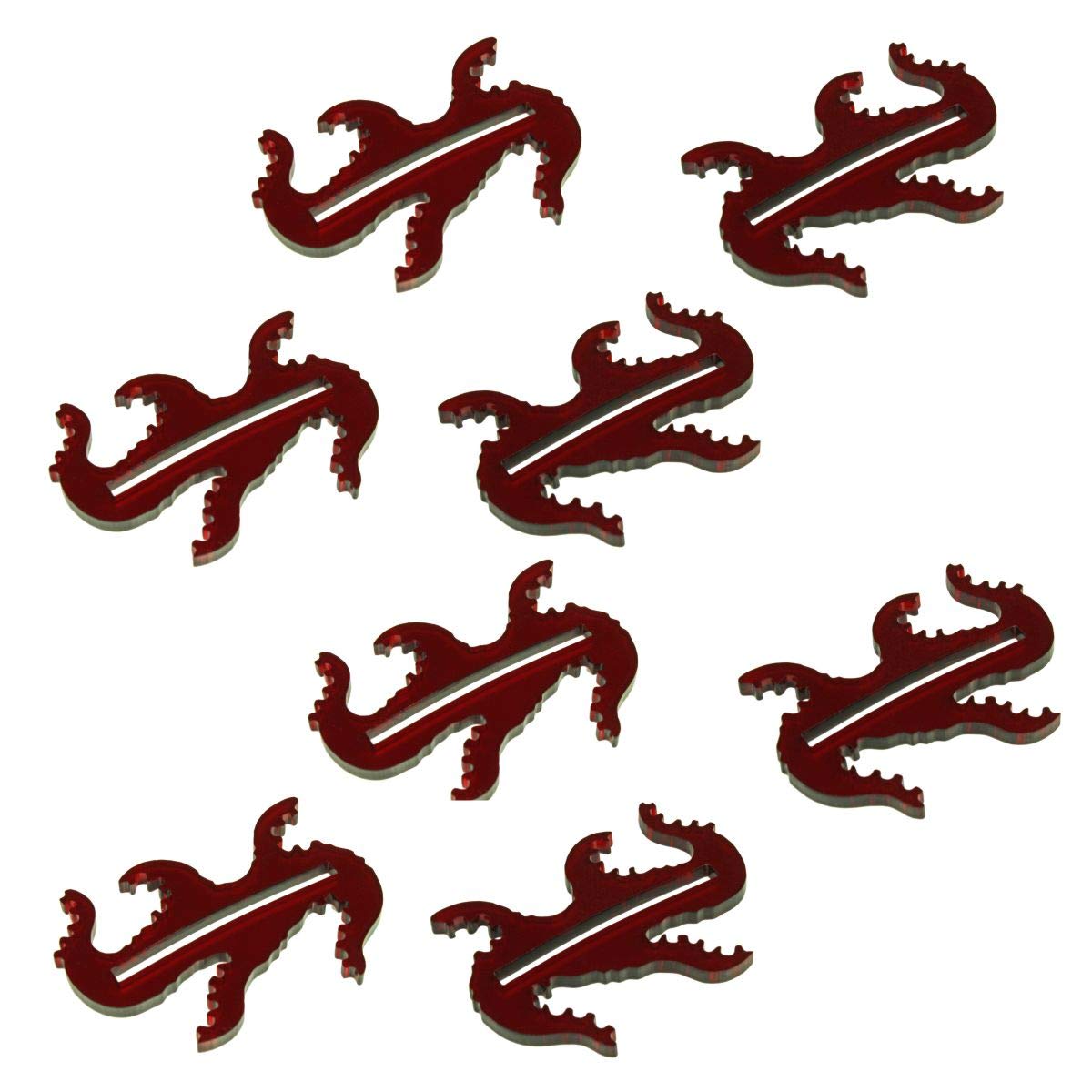 LITKO Monster Base for Arkham Horror 3rd Edition & Eldritch Horror - Translucent Red Set of 8 | Cthulhu Mythos Game Accessories | Perfect for Tabletop RPG, Board Game Nights & Horror Themed Gaming Sessions