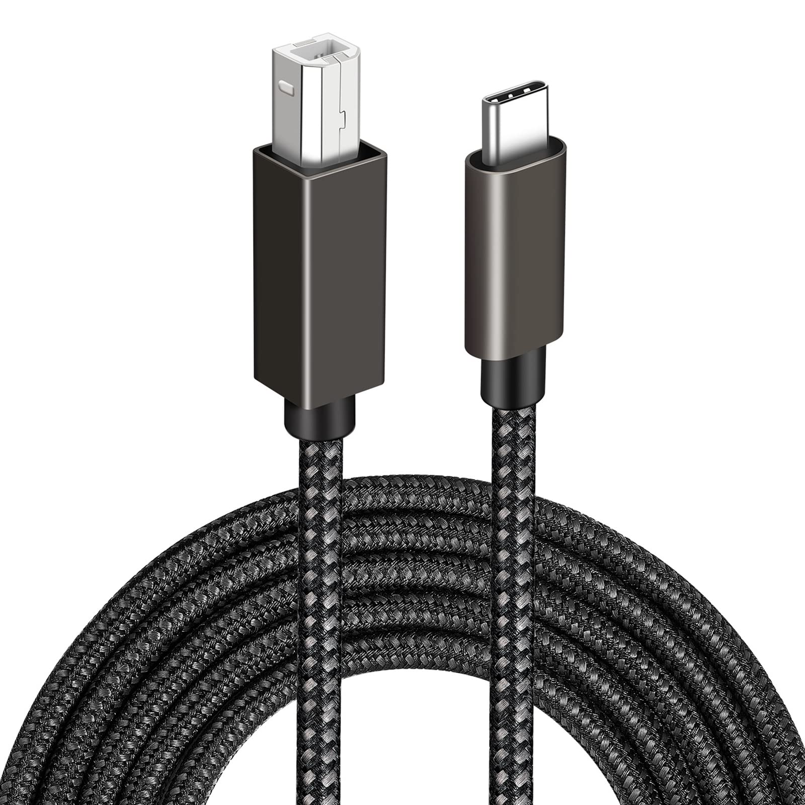 USB C to USB B Printer Cable 3M (10ft) - High-Speed USB 2.0 Type B to USB C Cable for MacBook Pro, Dell, ASUS, HP, Acer, iPad Pro - Compatible with HP, Epson, Brother, Lexmark, Canon Printers (Grey) - Perfect for Home Office Printing & Document Scanning