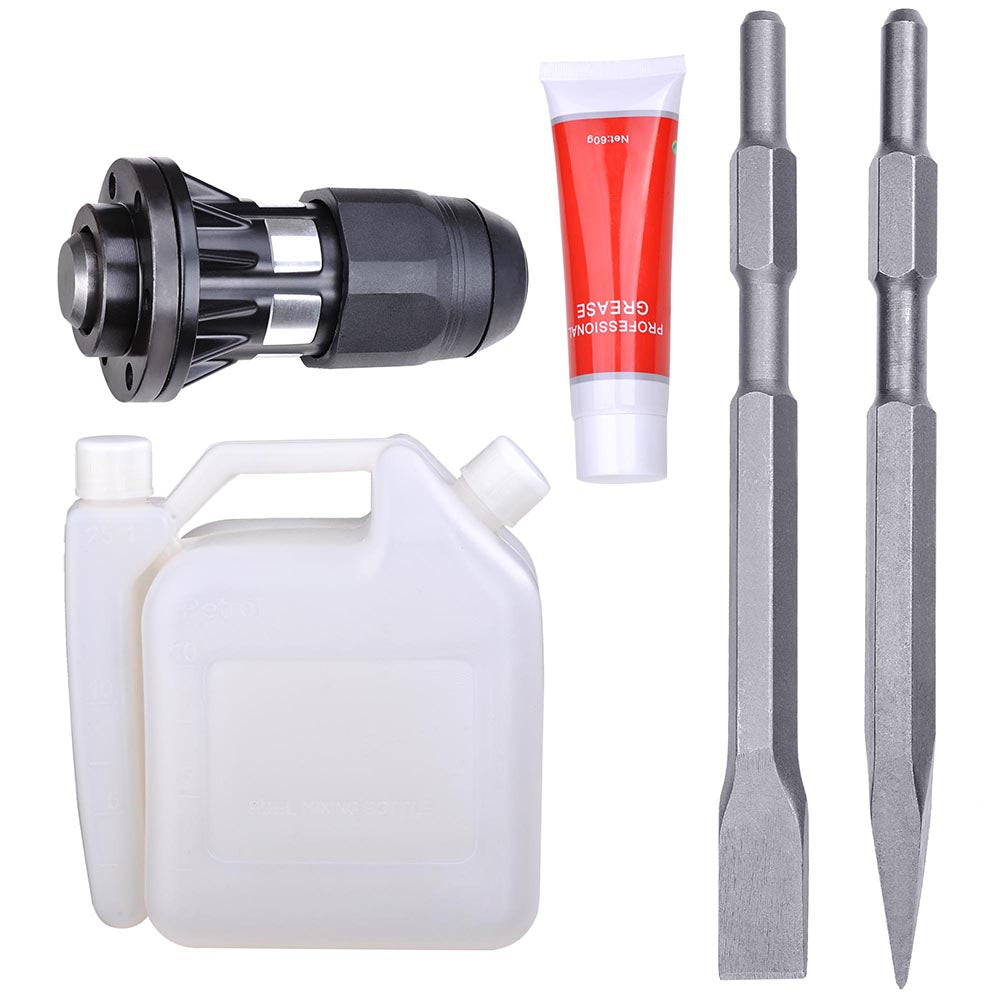 TheLAShop 32.7cc EPA Certified 2-in-1 Gasoline Jackhammer and T-Post Pile Driver Kit - Heavy Duty Construction & Fencing Tool for Landscaping, Demolition, and Farm Work