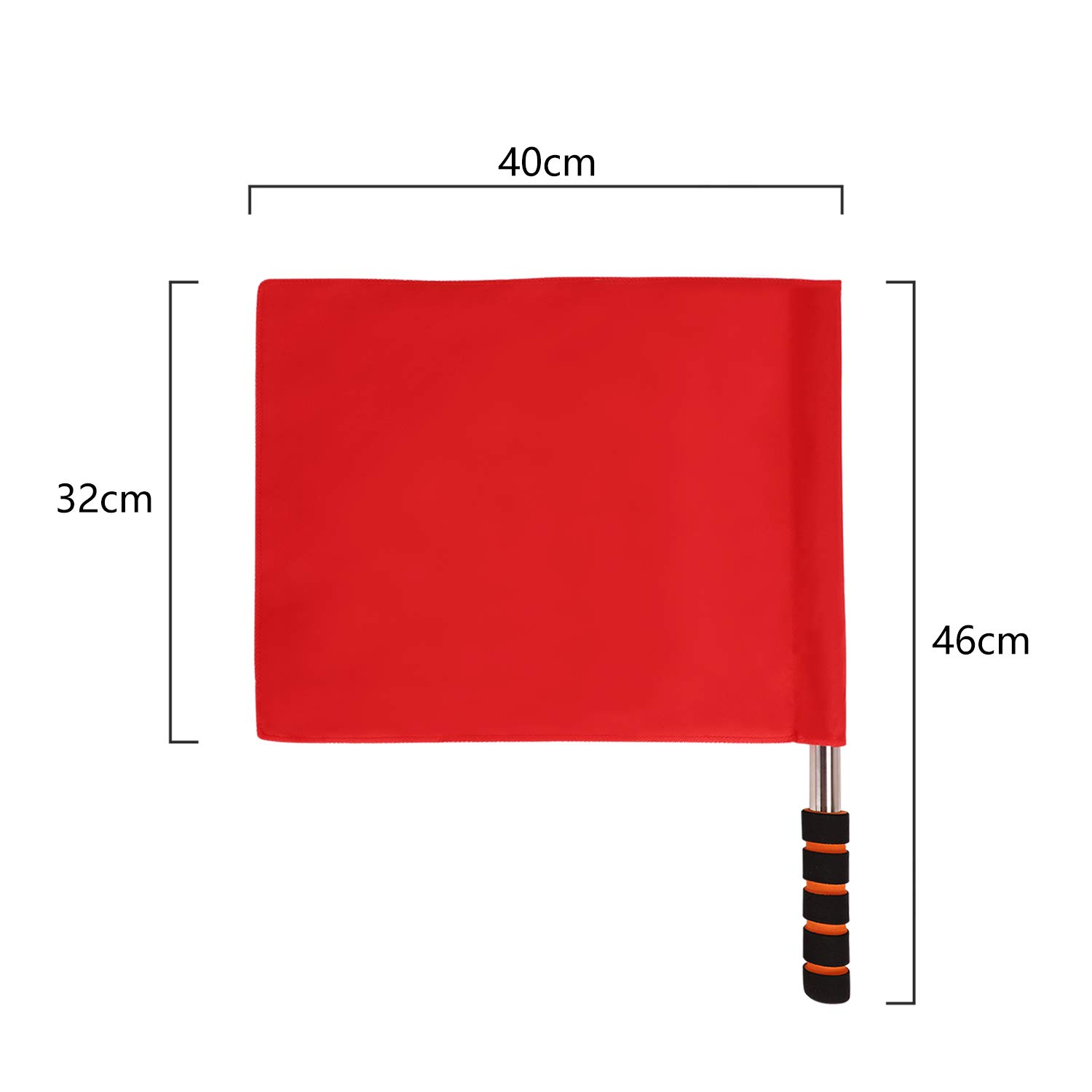 Referee Flag with Metal Pole & Foam Handle - Red Linesman Flag for Soccer, Rugby, Hockey - Durable Athletic Training Flag for Track & Field, Volleyball, Football Games - Perfect for Sports Competitions & Officiating