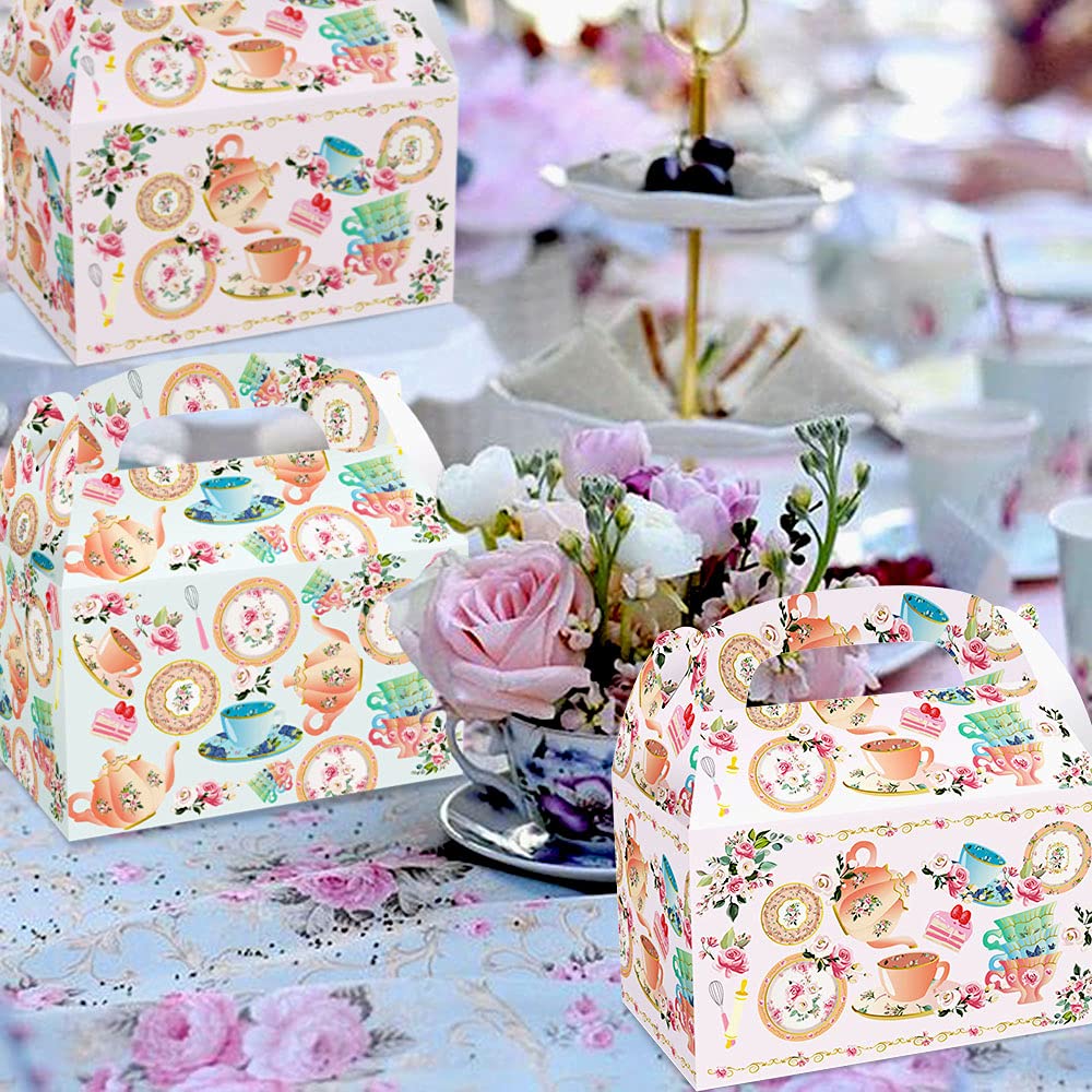 12 PCS Tea Party Favor Boxes - Elegant Tea Party Supplies for Bridal Showers, Baby Showers & Birthday Parties - Perfect for Afternoon Tea, Garden Parties & Special Celebrations