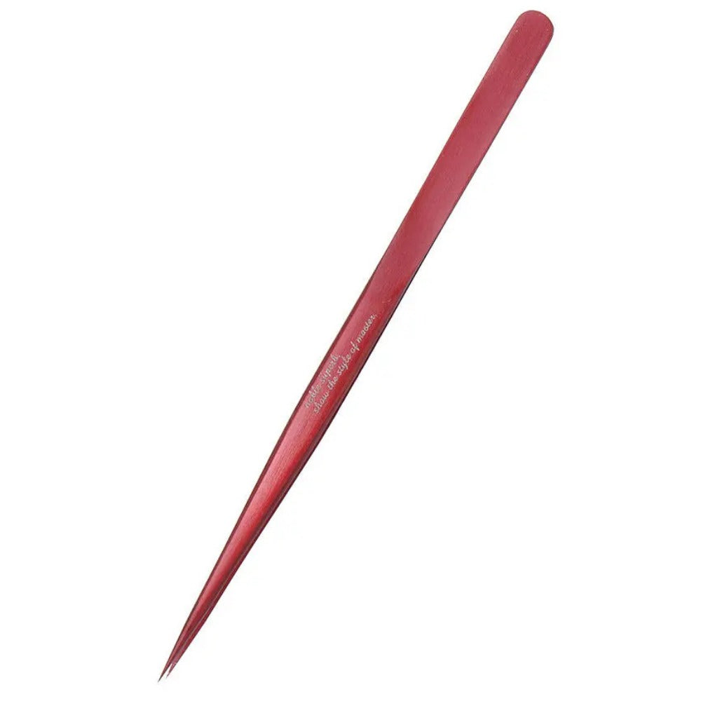 Professional AK 11 King ESD Anti-Static Stainless Steel Red Straight Tweezers for Electronics Repair, Jewelry Making & Precision Work