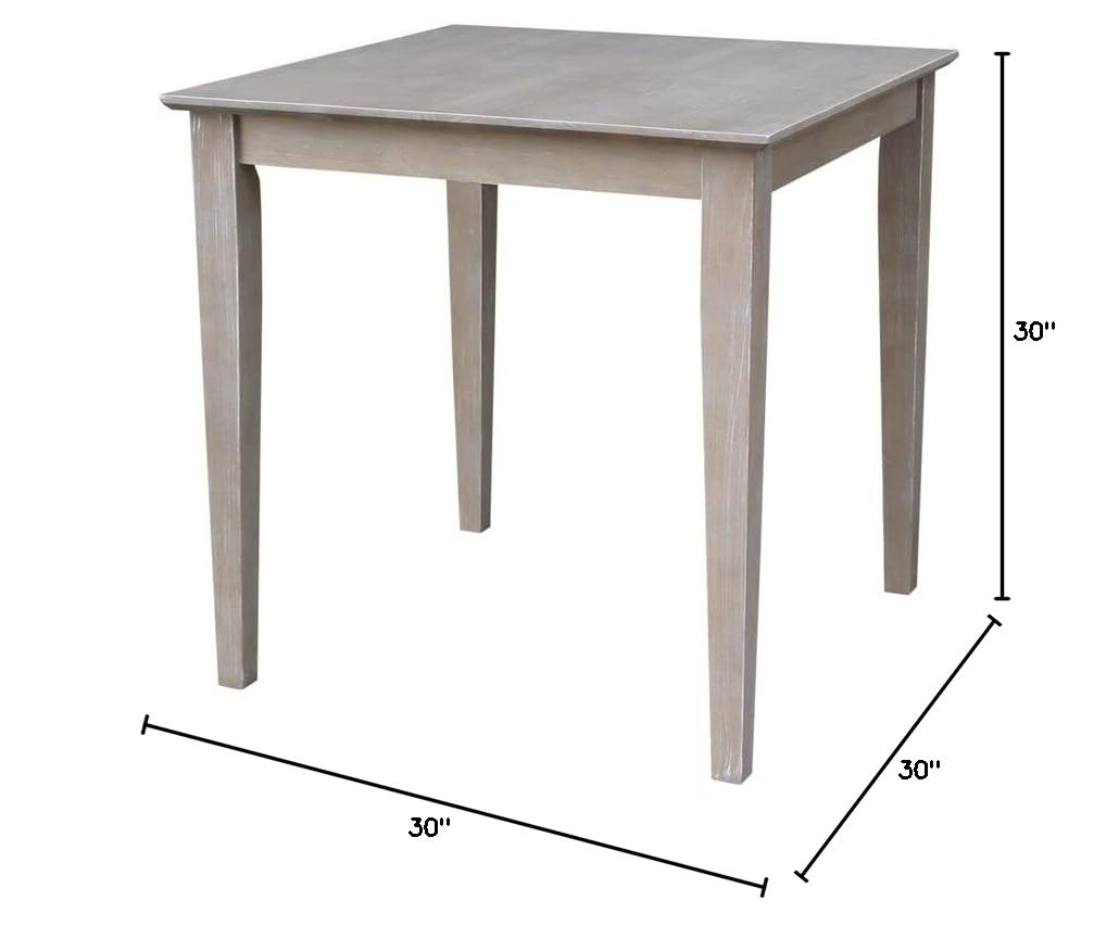 International Concepts Solid Wood Dining Table - Washed Gray Taupe Finish, 30