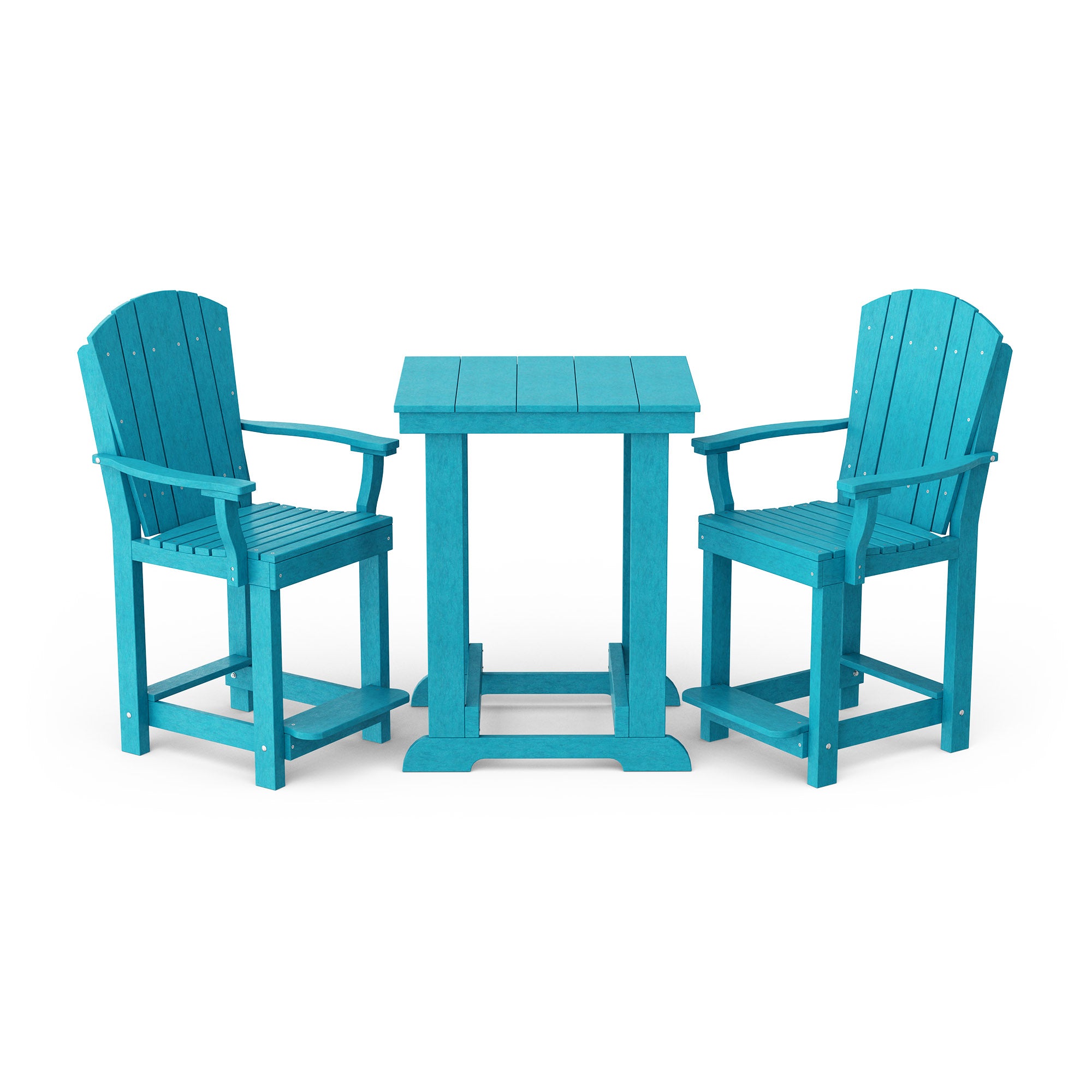 Heritage 3-Piece Patio Counter Height Bar Set - Outdoor Bistro Table & Stools for Backyard, Deck, Garden, Poolside Dining & Entertaining