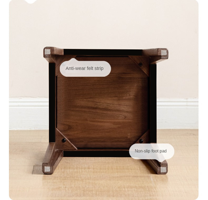 Premium Black Walnut Solid Wood Folding Stool - Modern Handcrafted Bar Stool for Kitchen Island, Dining Room & Home Decor | Space-Saving Design for Small Spaces