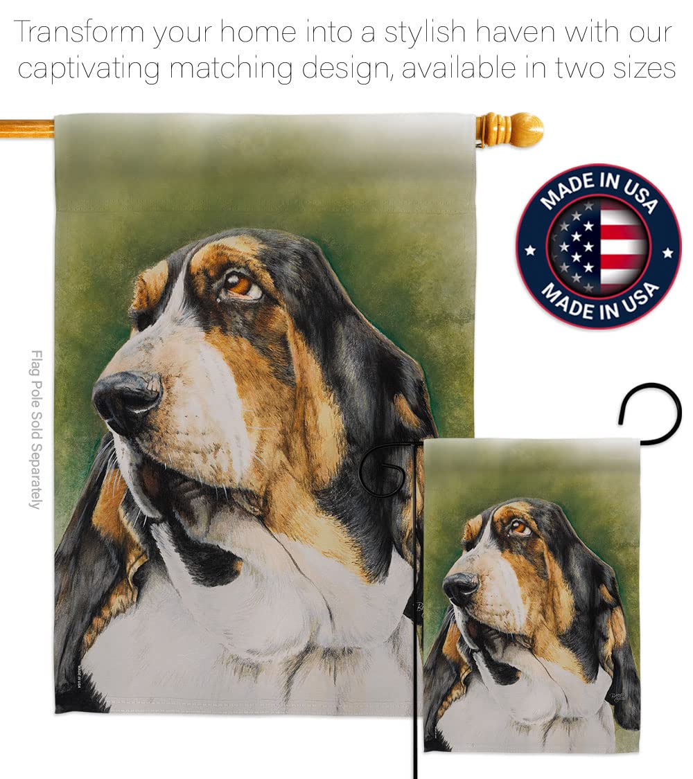 Basset Hound Decorative Flags Set for Home & Garden - 28