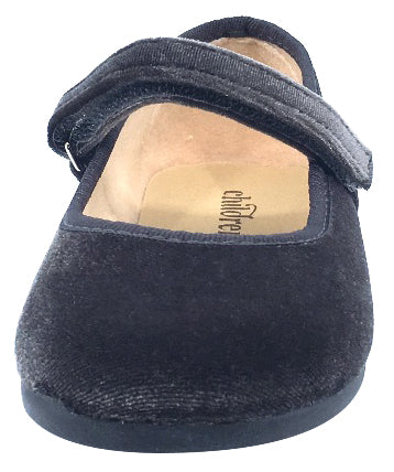 Stylish Grey Velvet Hook and Loop Mary Jane Shoes for Girls - Perfect for School, Parties & Special Occasions