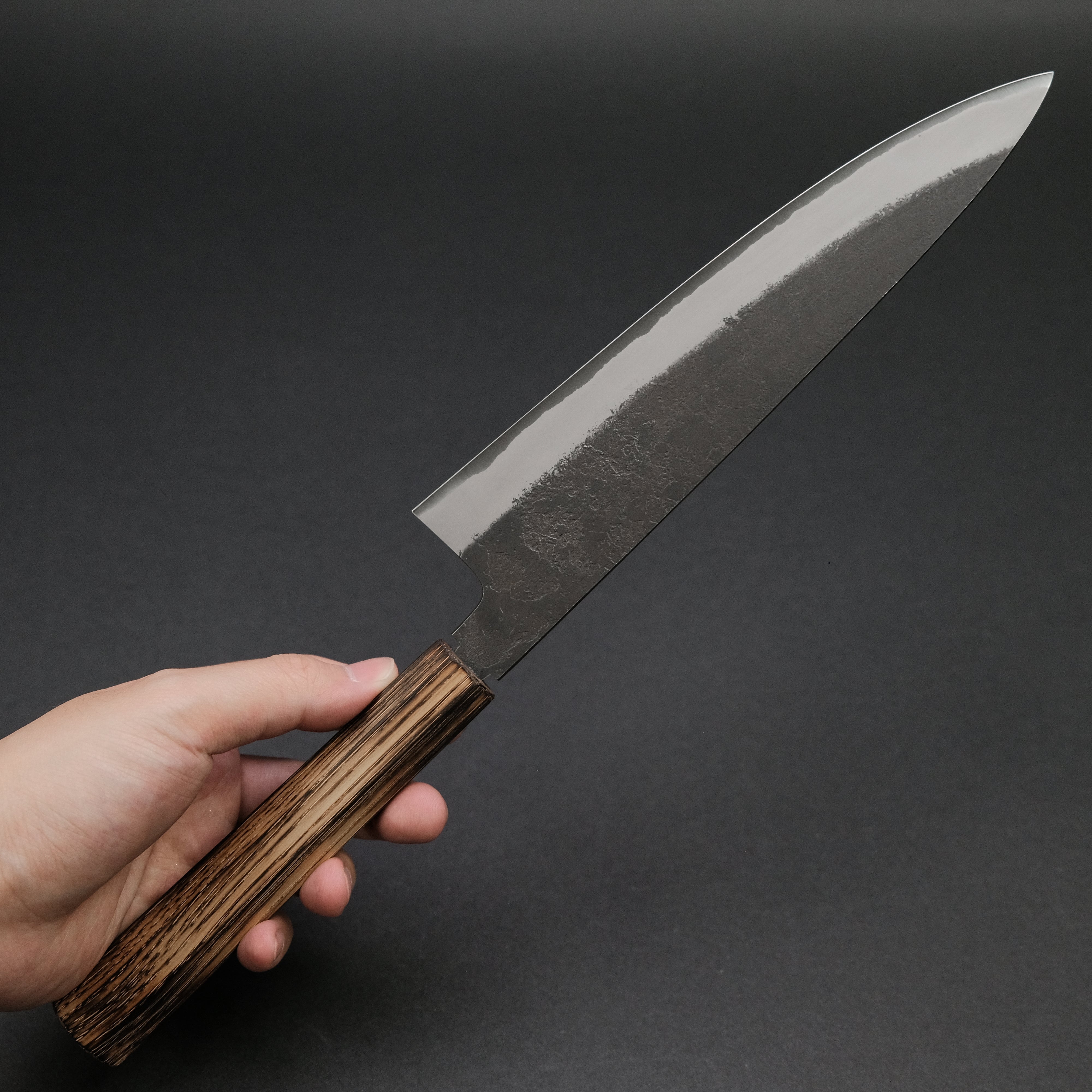 Konosuke MB White #2 Nashiji Kurouchi Gyuto 210mm Japanese Chef Knife with Khii Chestnut Handle - Perfect for Sushi, Meat Slicing & Professional Kitchen Use