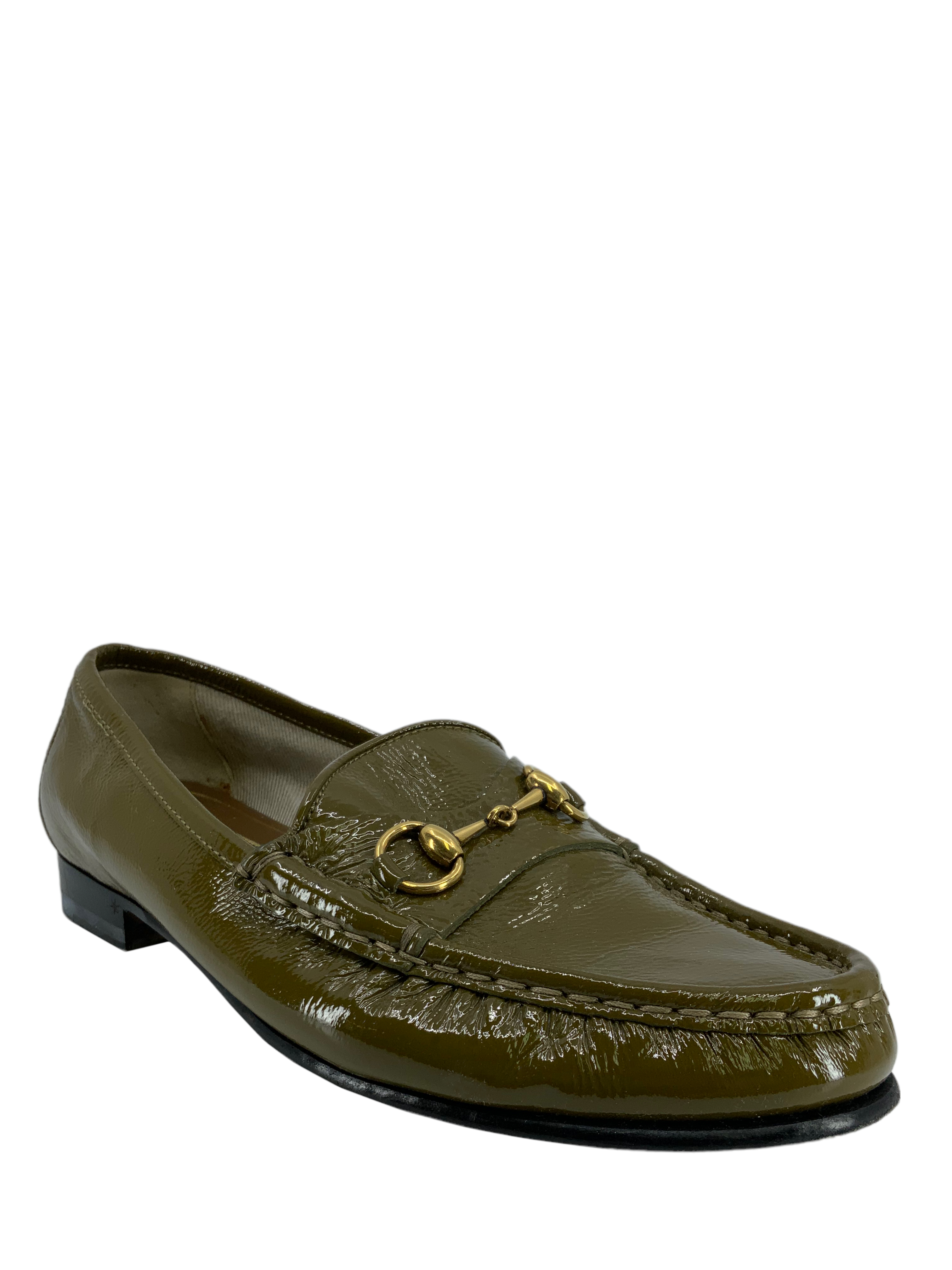 Gucci Classic Patent Leather Horsebit Loafers for Women - Size 7 US | Luxury Italian Designer Shoes for Office, Party & Formal Occasions
