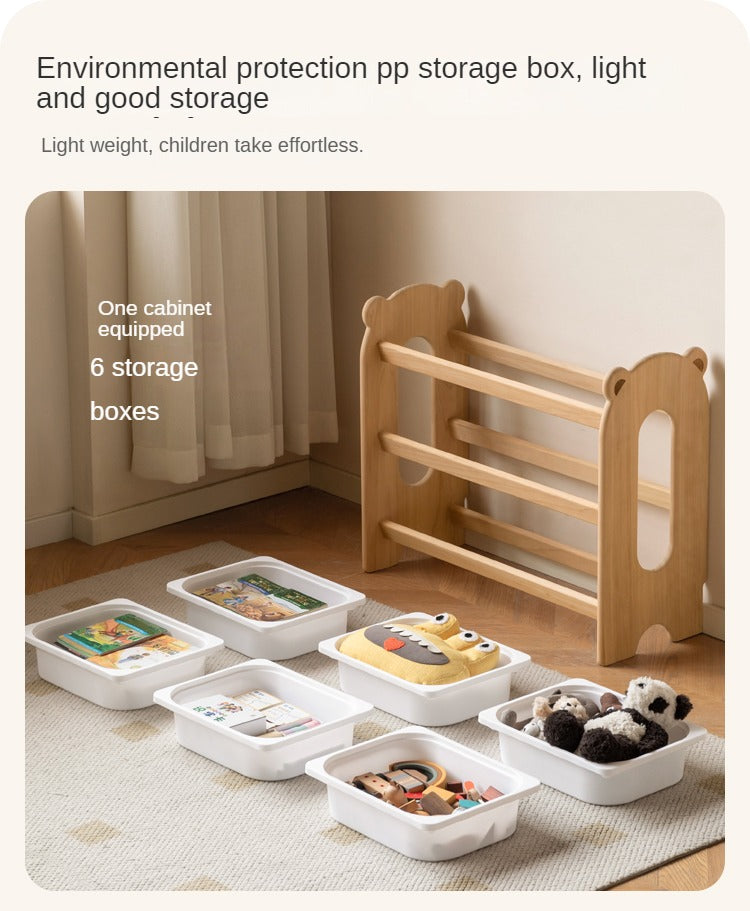 Solid Wood Kids Bookshelf - Poplar Multi-Tier Floor Standing Storage Organizer for Toys, Books & Nursery Decor | Perfect for Playrooms, Bedrooms & Daycares