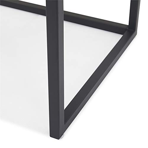 Finch Gramercy Black Mirrored Accent Tables - Set of 2 Modern Side Tables for Living Room, Bedroom & Entryway Decor