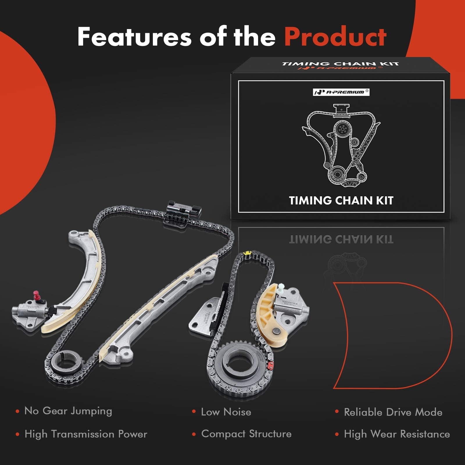 Premium 8-Piece Engine Timing Chain Kit with Tensioner, Guide & Sprocket - Compatible with Mazda 3 (2014-2017), Mazda 6 (2014), CX-5 (2014-2017), CX-9 (2016-2017) - Replacement for PY01-11-316A - Perfect for Engine Repair & Maintenance