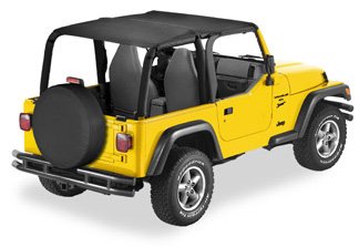 Bestop 5253015 Strapless Extended Safari Style Bikini Top for 1997-2002 Jeep Wrangler TJ - Convertible Soft Top Replacement for Off-Road & Summer Driving