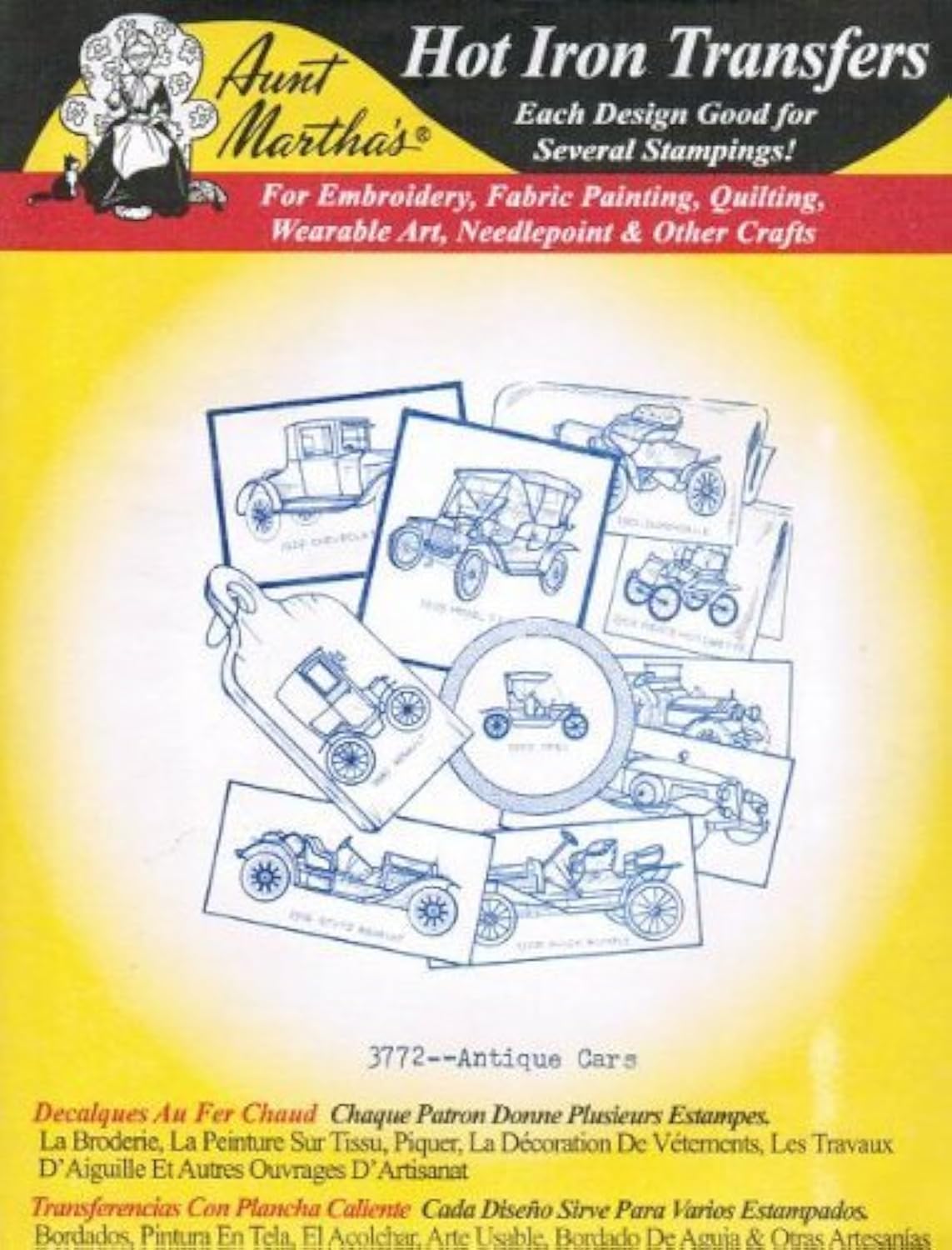 Vintage Antique Cars Iron-On Embroidery Transfer Patterns for DIY Crafts - Perfect for Quilting, Home Decor & Gifts