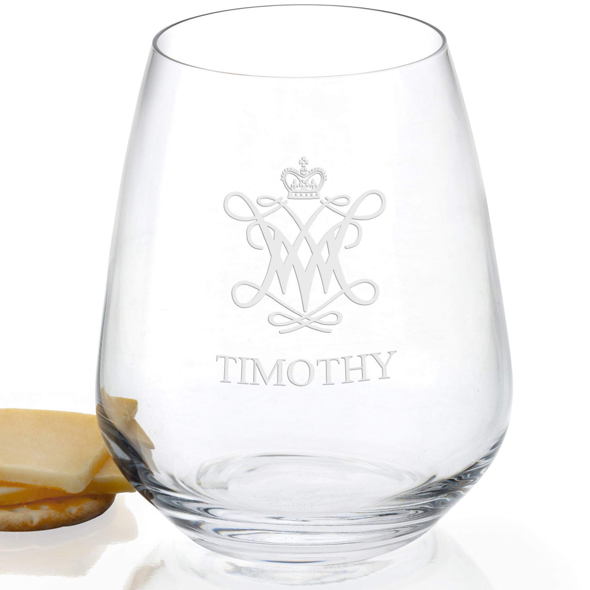 Premium M. LA HART Stemless Wine Glasses Set of 4 - Shatterproof & Dishwasher Safe for College of William & Mary Alumni - Perfect for Parties, Gifts & Dorm Decor
