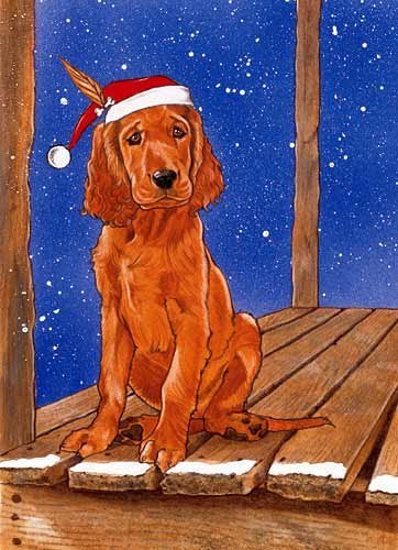 Pipsqueak Irish Setter Christmas Cards - 10 Festive Holiday Greeting Cards with Red Envelopes for Dog Lovers | Perfect for Christmas Gifts, Holiday Mailings & Pet-Themed Celebrations