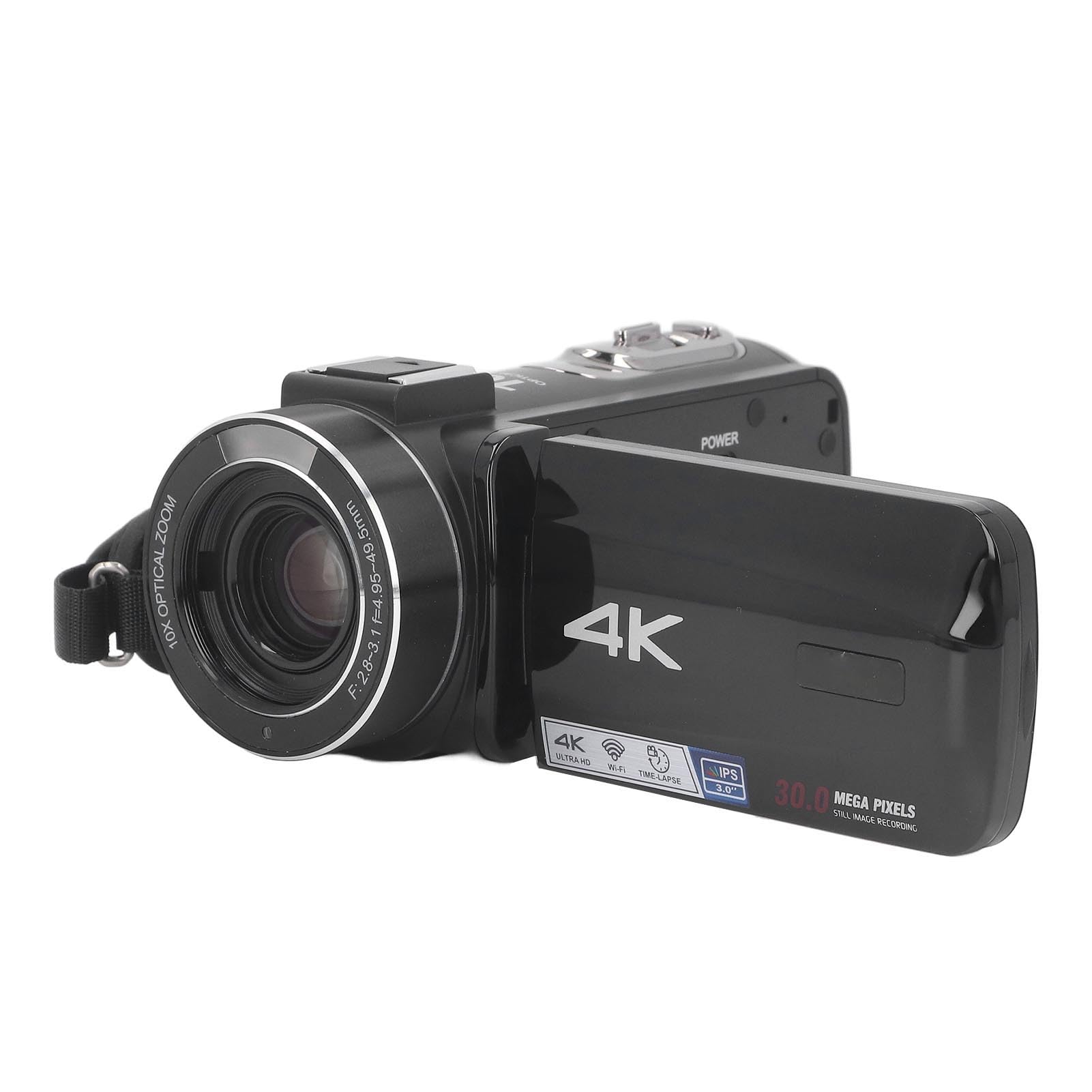 4K Video Camera Camcorder - 30MP HD Vlogging Camera with 10X Digital Zoom, 3