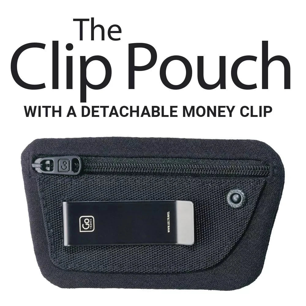 Go Travel RFID Blocking Clip Pouch - Secure Travel Wallet for Passport, Credit Cards & Cash - Perfect for Airports, Hotels & Everyday Use