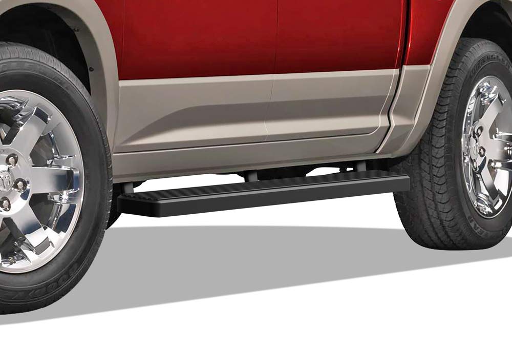 APS 5-Inch Black Running Boards for Ram 1500 (2009-2018 Crew Cab) & Ram 2500/3500 (2010-2024) - Durable Nerf Bars Side Steps for Enhanced Truck Access & Style - Perfect for Off-Roading, Work Trucks & Daily Commutes