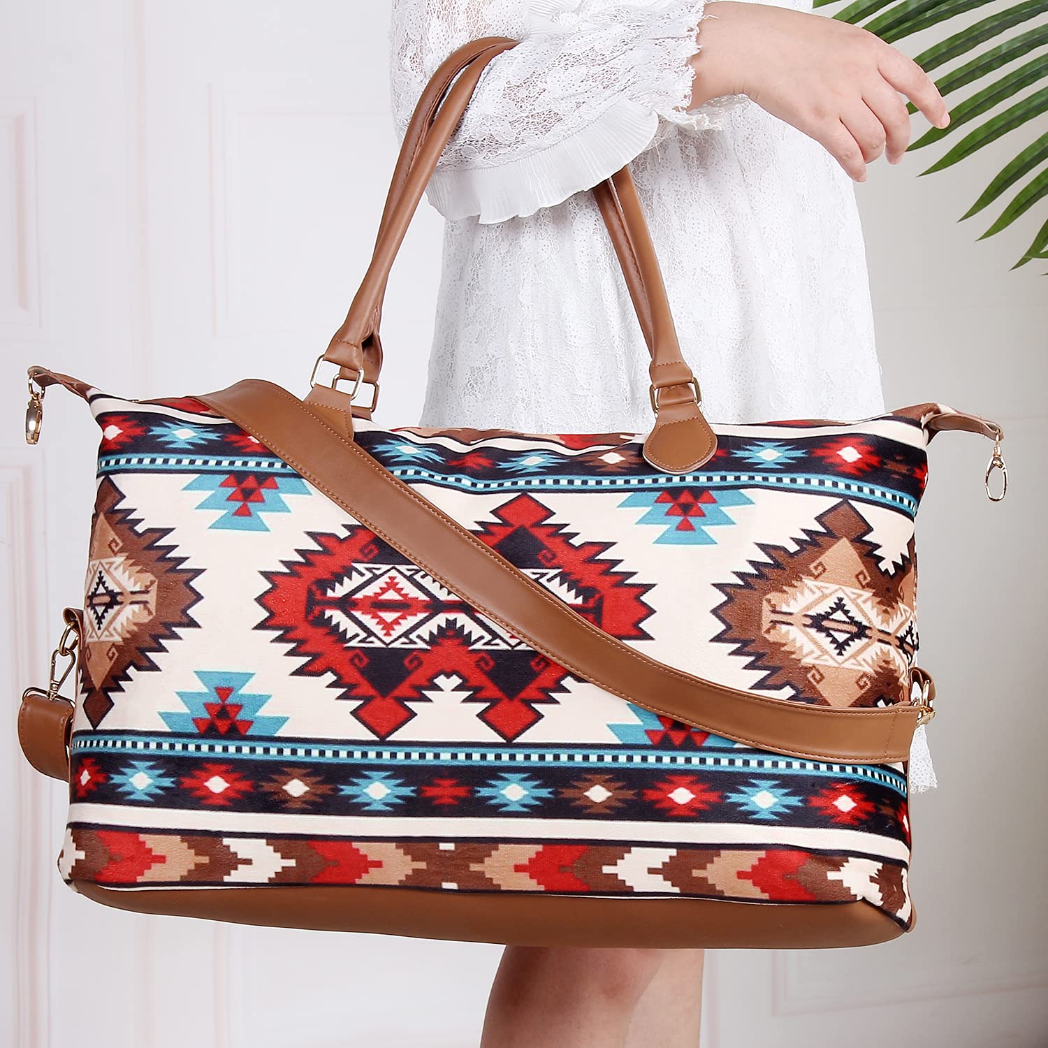 Women's Weekender Duffle Bag - Large Travel Tote with Shoulder Strap for Overnight Trips & Weekend Getaways