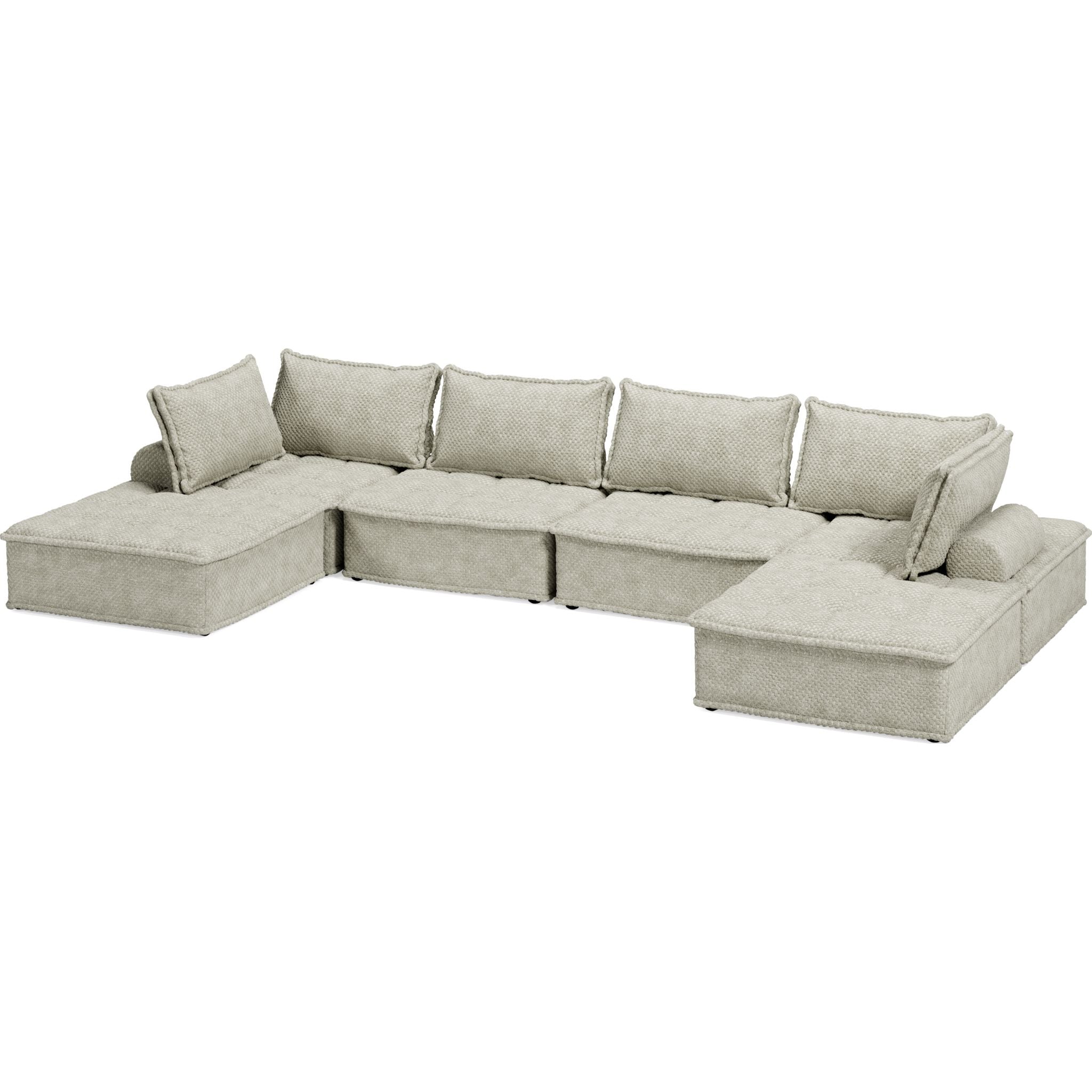 6-Piece Modular Sectional Sofa Set - Modern L-Shaped Couch with Reversible Chaise for Living Room, Family Room & Home Theater