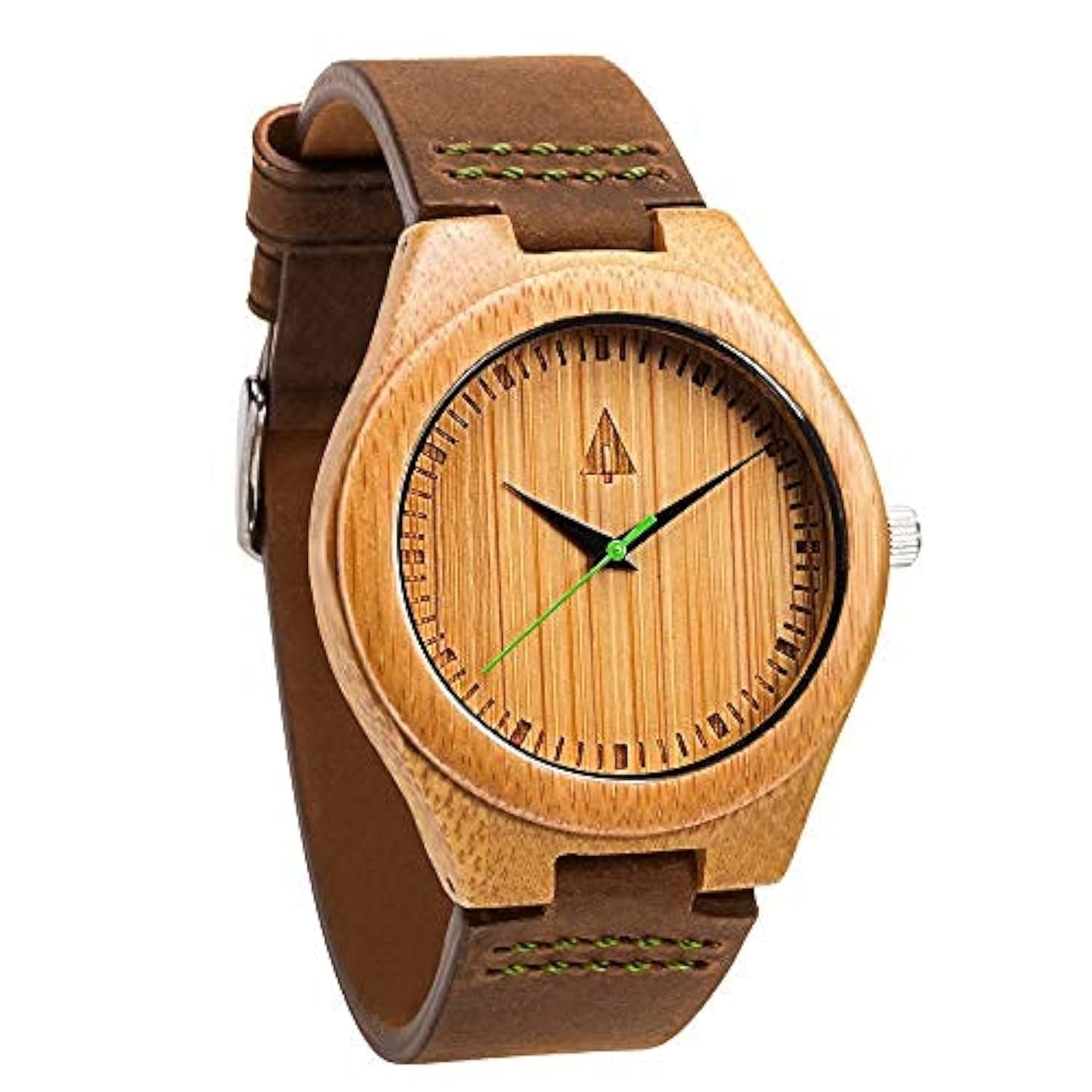 Men's Wooden Watch - Japanese Quartz Movement, Leather Strap - Stylish & Durable for Outdoor & Office