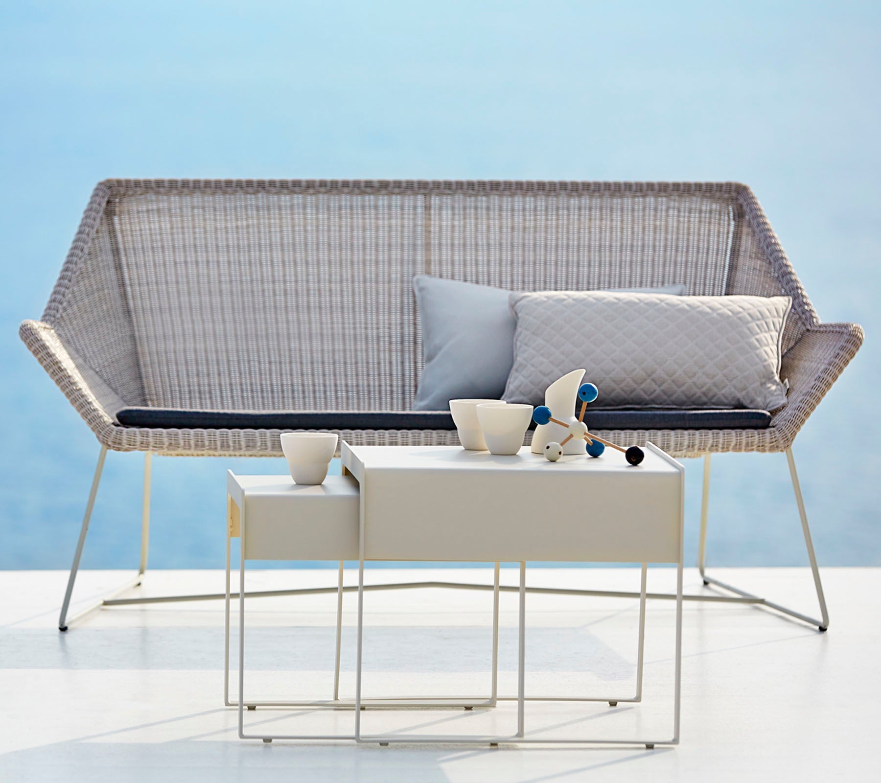 Breeze 2-Seater Outdoor Garden Sofa - Waterproof Wicker Patio Furniture Set for Backyard, Porch & Poolside Relaxation