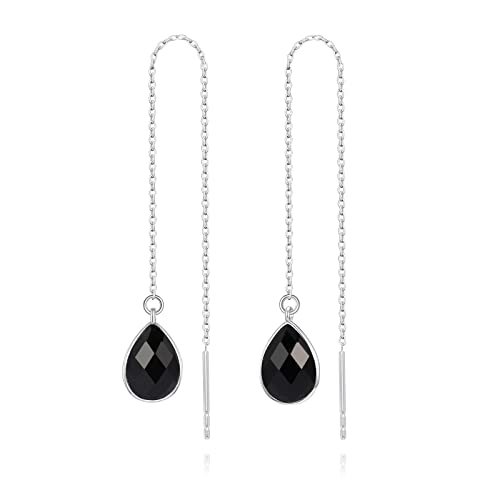 Silver - black onyx drop